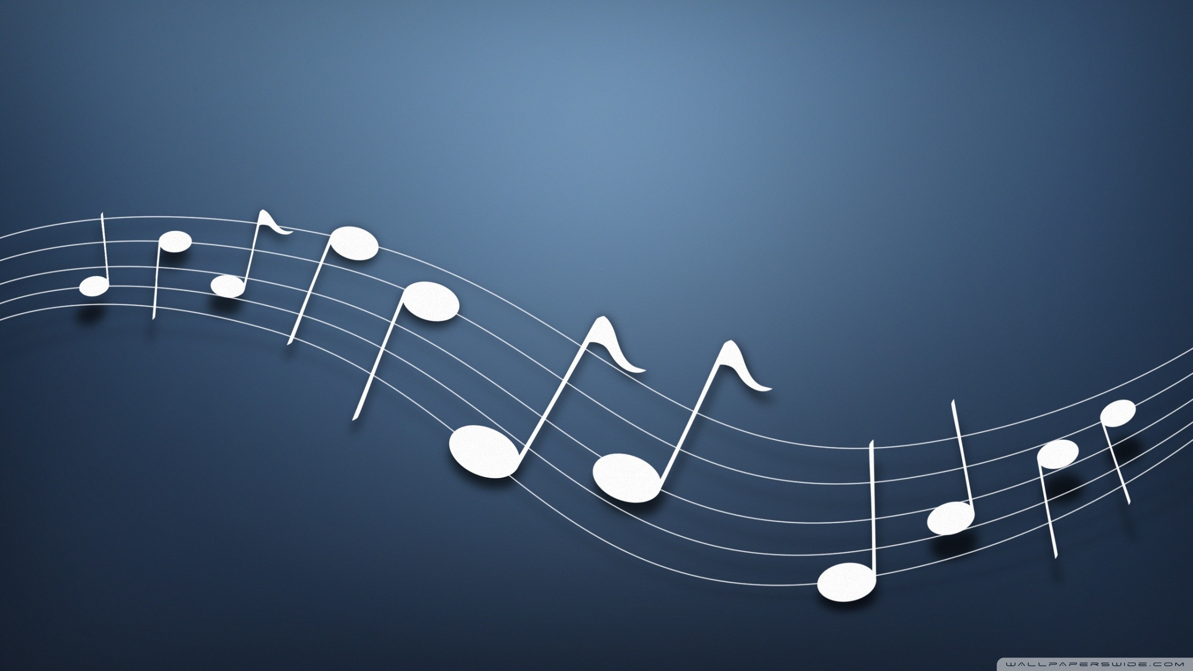 Note musicali, Pentagramma, Blu, 16:9 Full HD, sfondo widescreen