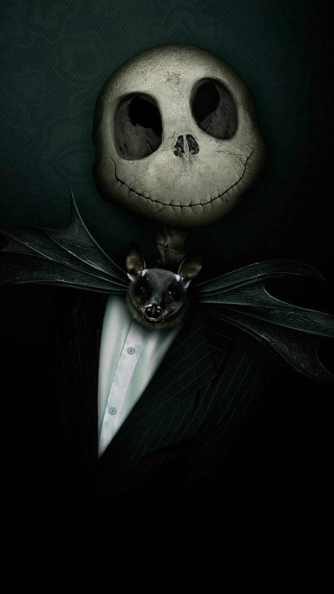 Jack Skeletron, Nightmare Before Christmas, Ritratto, Toni scuri, sfondo per iPhone