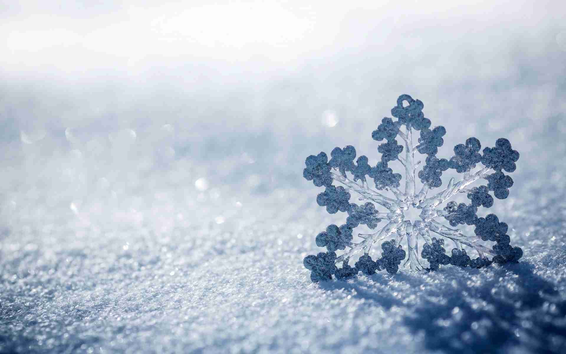 Fiocco di neve, Macro, Neve, Azzurro, wallpaper per desktop
