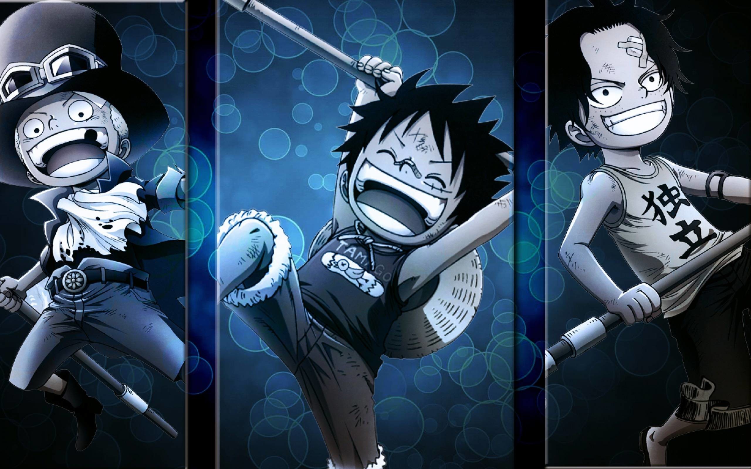 Sabo, Monkey D. Luffy, Portgas D. Ace, One Piece, Infanzia, 2560x1600, sfondo MacBook Pro