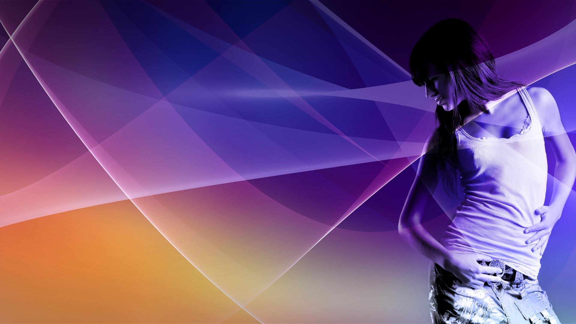 Ballerina, Danza, Viola, Astratto, Full HD, sfondo Windows 11