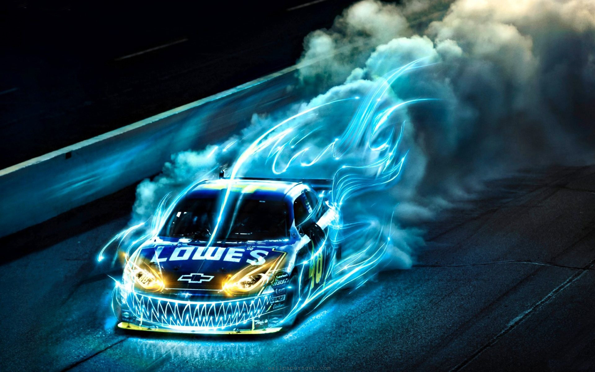 NASCAR, Chevrolet, Lowe's, Fumo, Arte digitale, Full HD, sfondo per PC