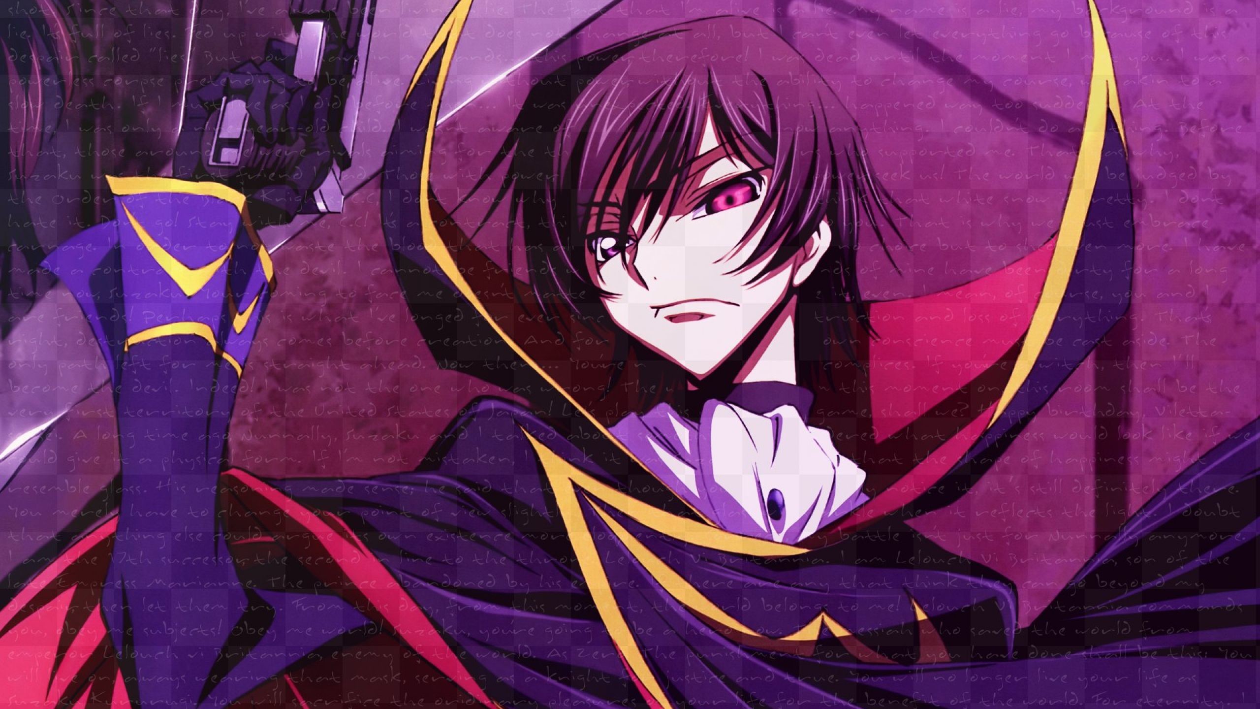 Lelouch Lamperouge, Code Geass, Mantello, Viola, 2560x1440, sfondo per PC
