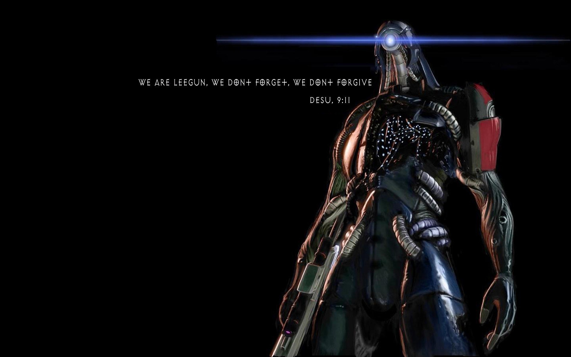 Legion, Geth, Mass Effect, Sfondo nero, 16:10 Full HD, wallpaper widescreen