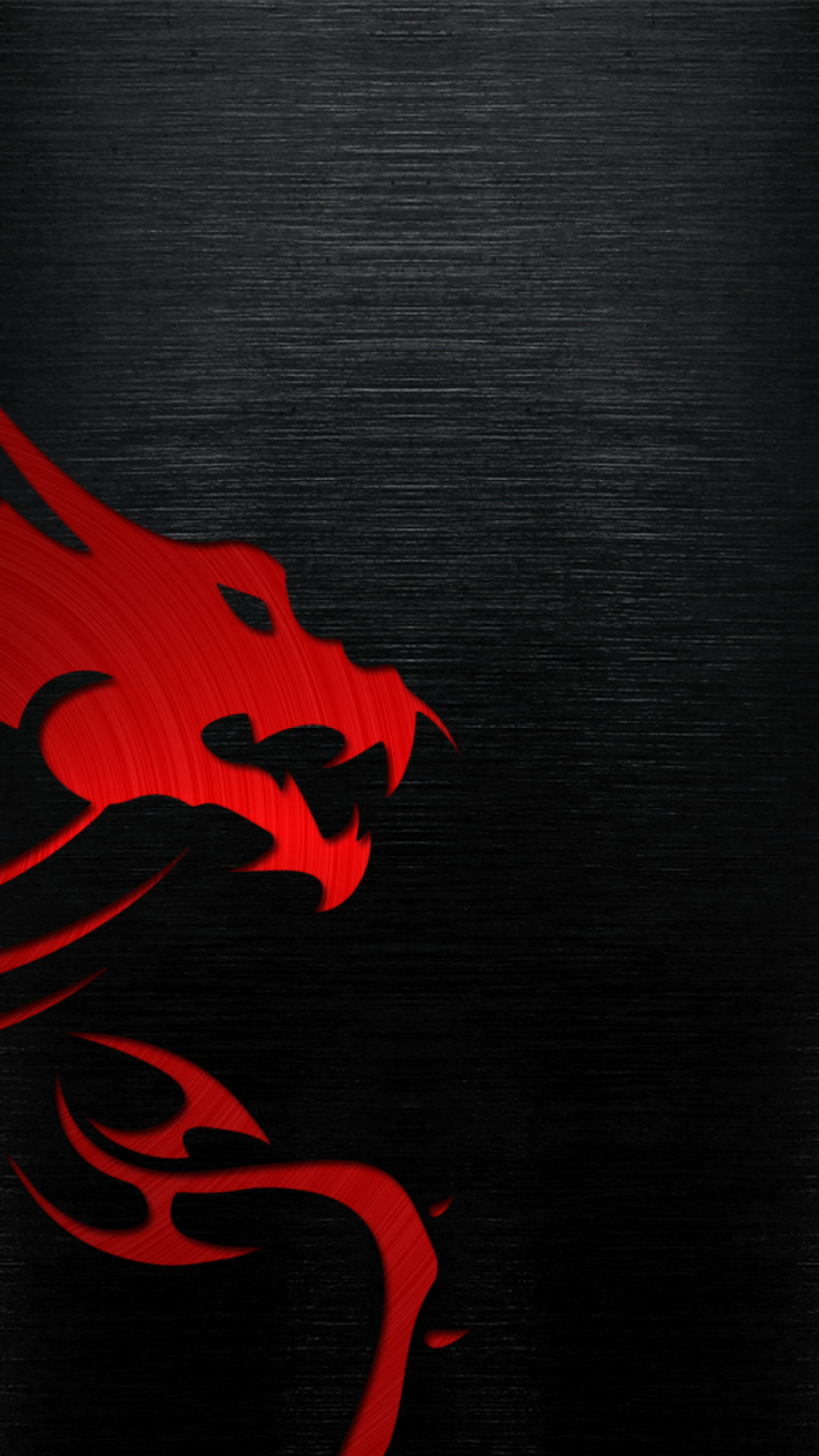 MSI, Drago rosso, Metallo spazzolato, Verticale, 1080x1920, schermata di blocco iPhone