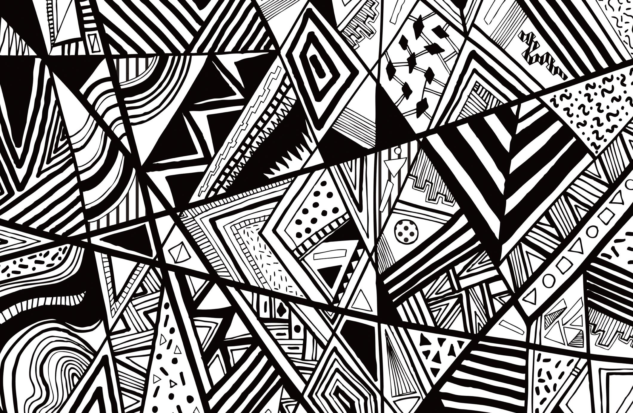 Motivo geometrico, Triangoli, Doodle, Arte vettoriale, Full HD, sfondo per PC