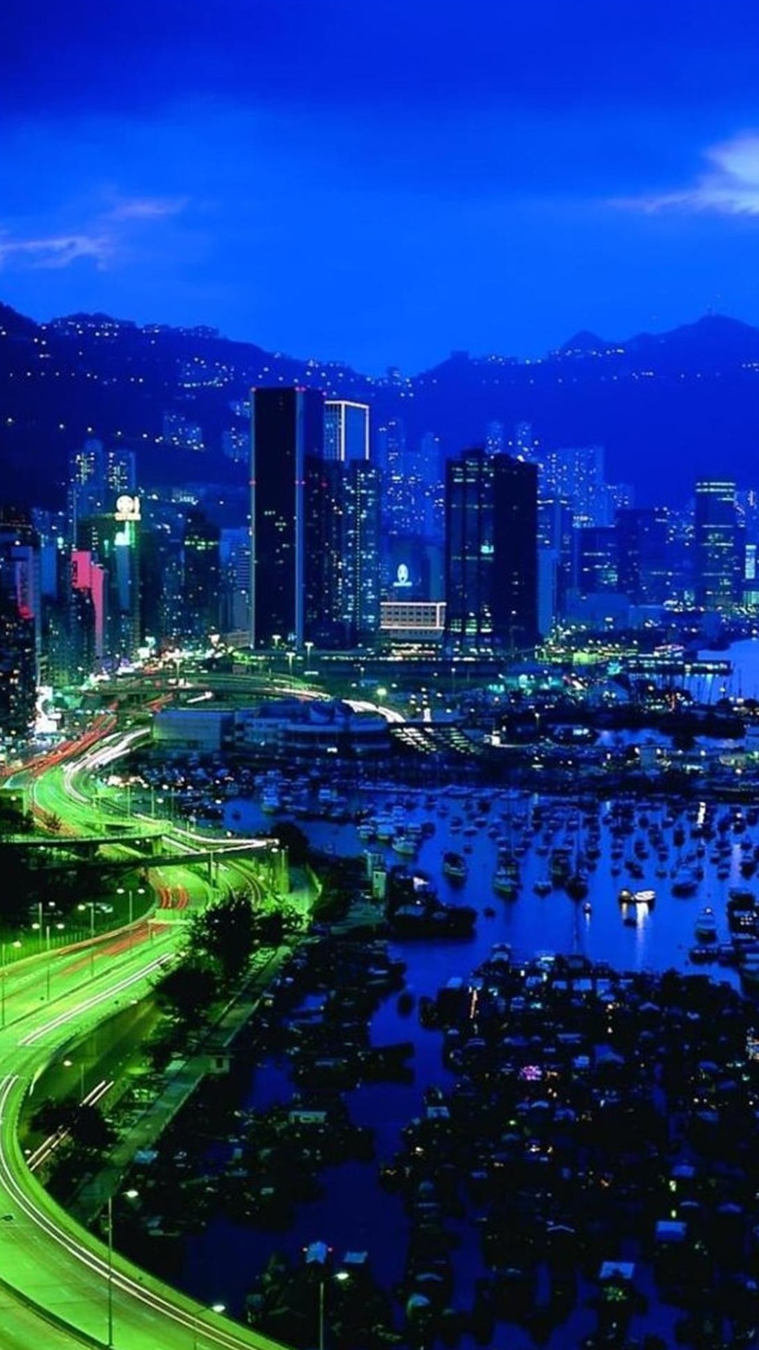 Città, Notte, Grattacieli, Luci, sfondo schermata di blocco Samsung Galaxy