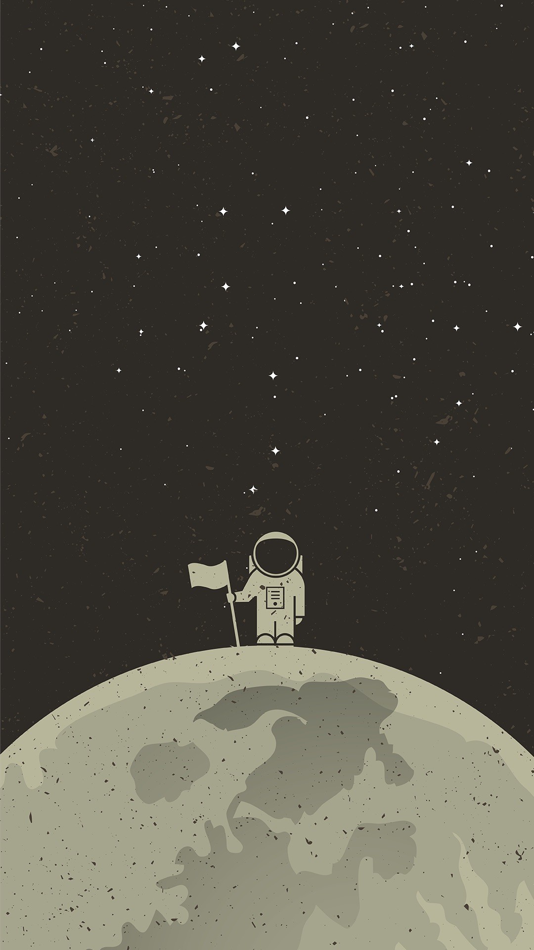 Astronauta, Luna, Bandiera, Minimalismo, Stelle, Full HD, schermata di blocco del cellulare