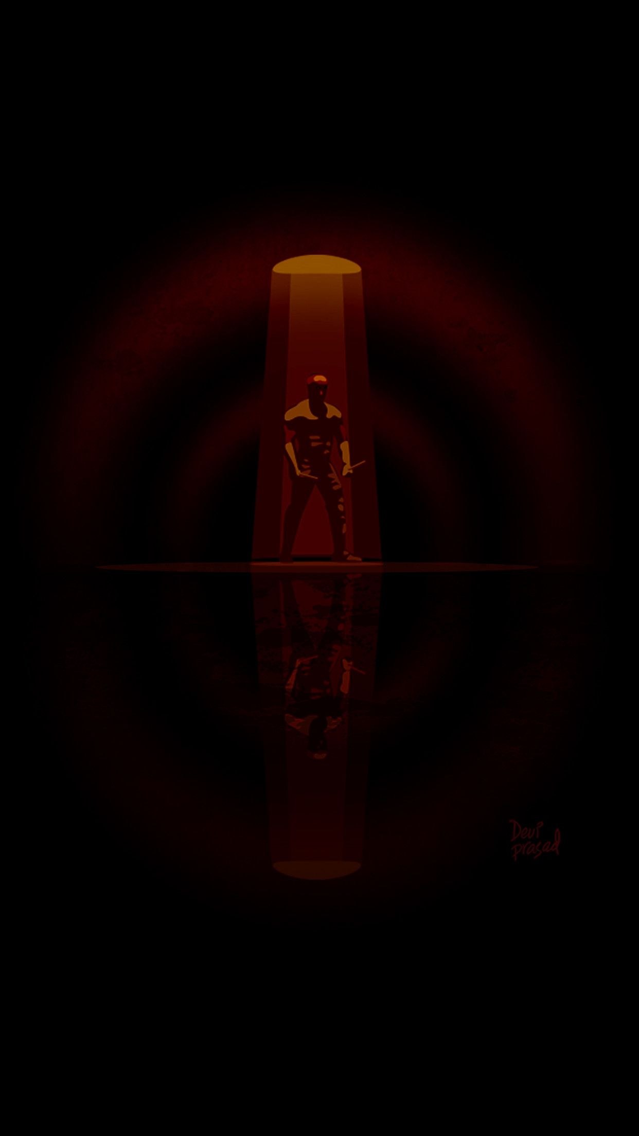 Daredevil, Logo, Rosso, Sfondo nero, Full HD, schermata di blocco del cellulare