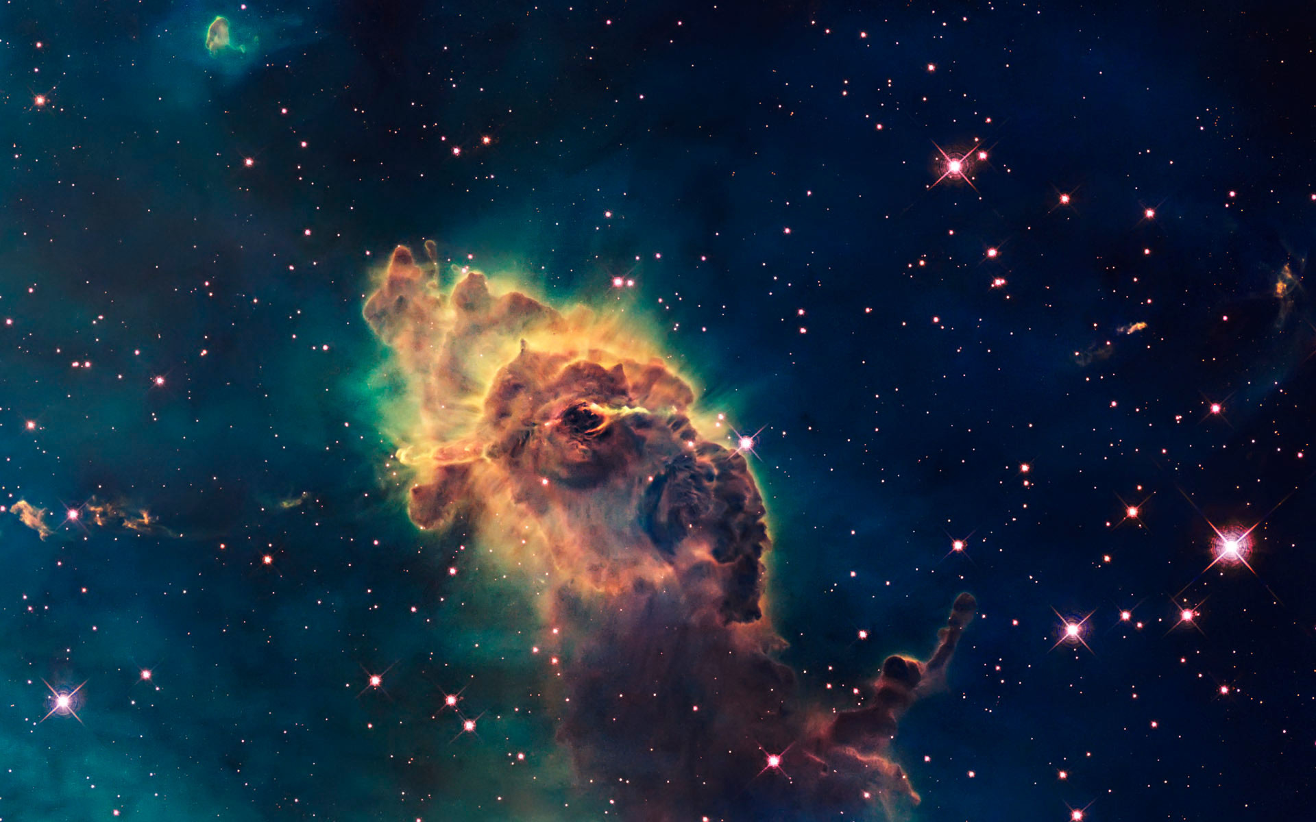 Nebulosa della Carena, Pilastri, Stelle, Telescopio Hubble, sfondo desktop