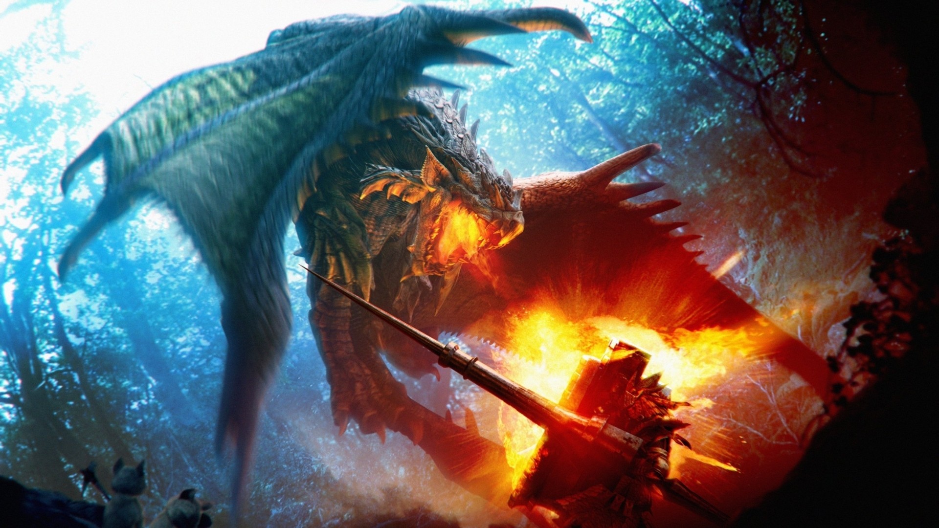 Lagiacrus, Monster Hunter, Subacqueo, Fuoco, 1920x1080, immagine di sfondo