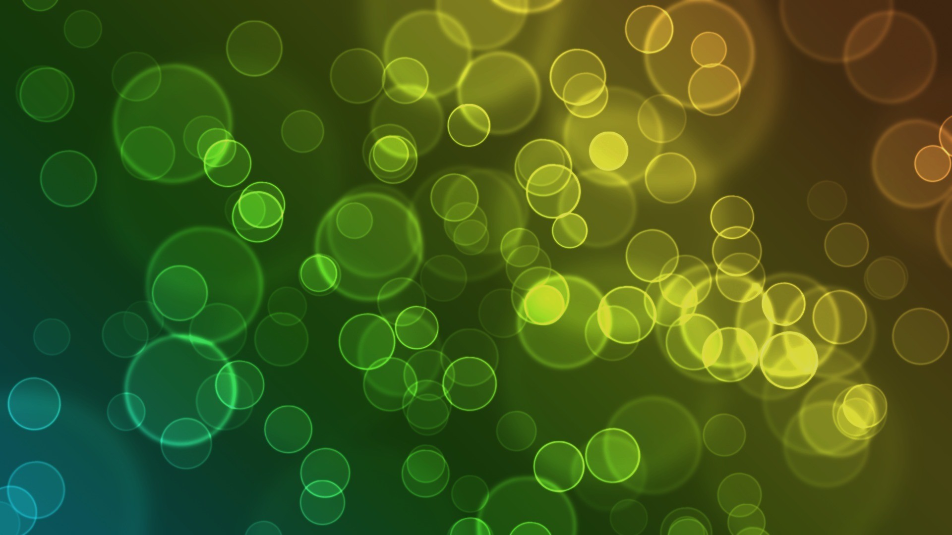 Bokeh, Cerchi, Verde e giallo, 1920x1080, sfondo per PC