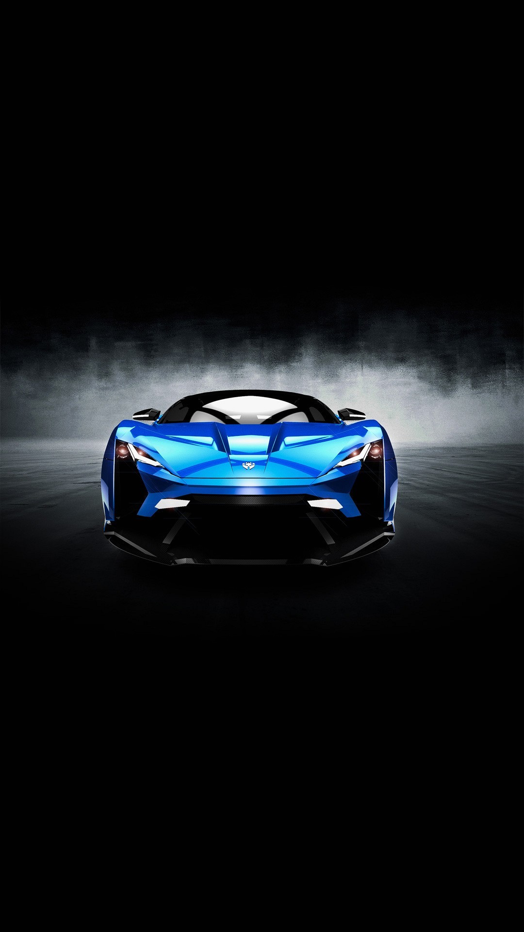 Concept car, Supercar, Blu, Sfondo nero, Full HD, wallpaper per smartphone