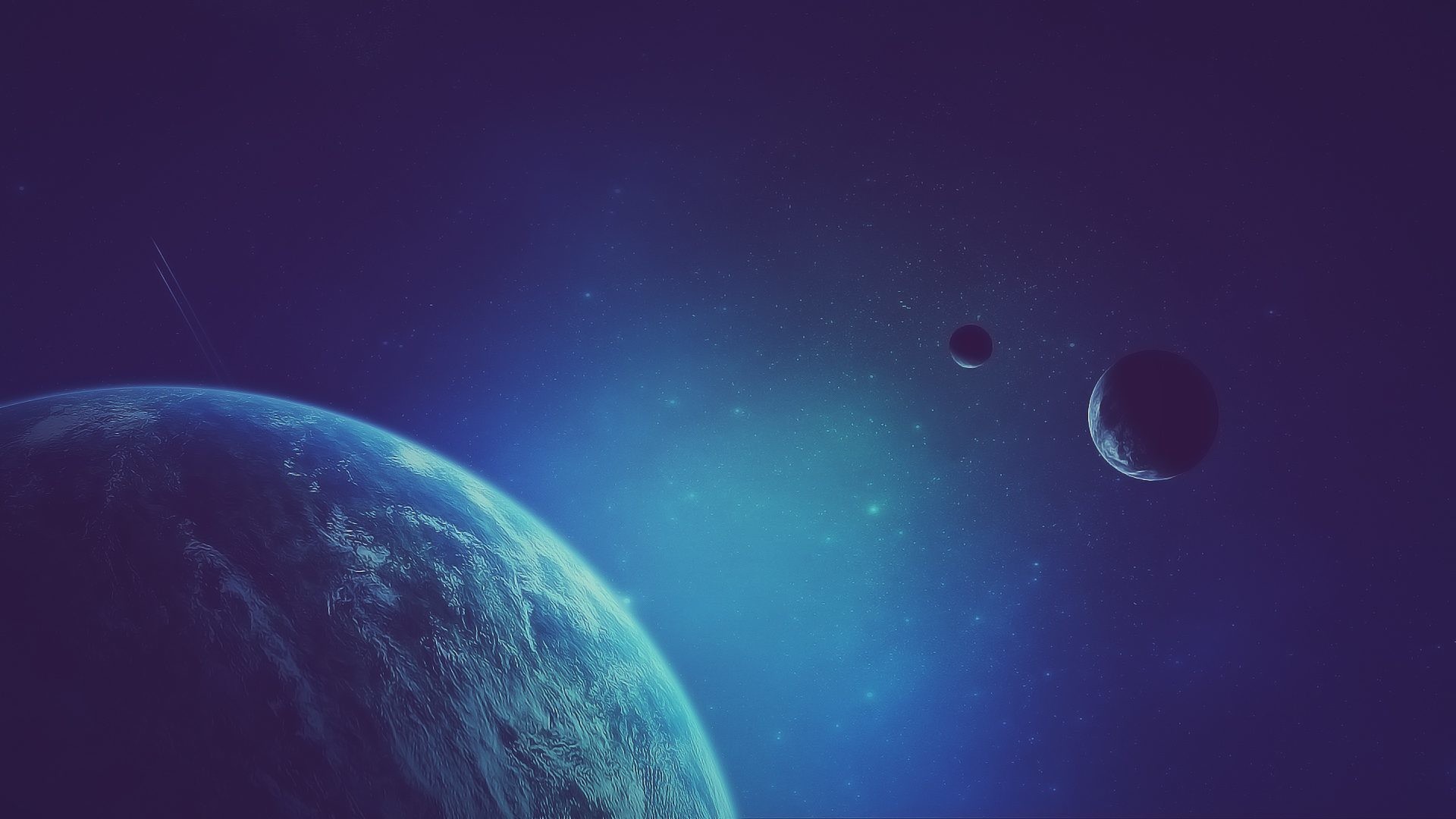 Pianeta, Lune, Spazio, Blu, 1920x1080, sfondo per PC