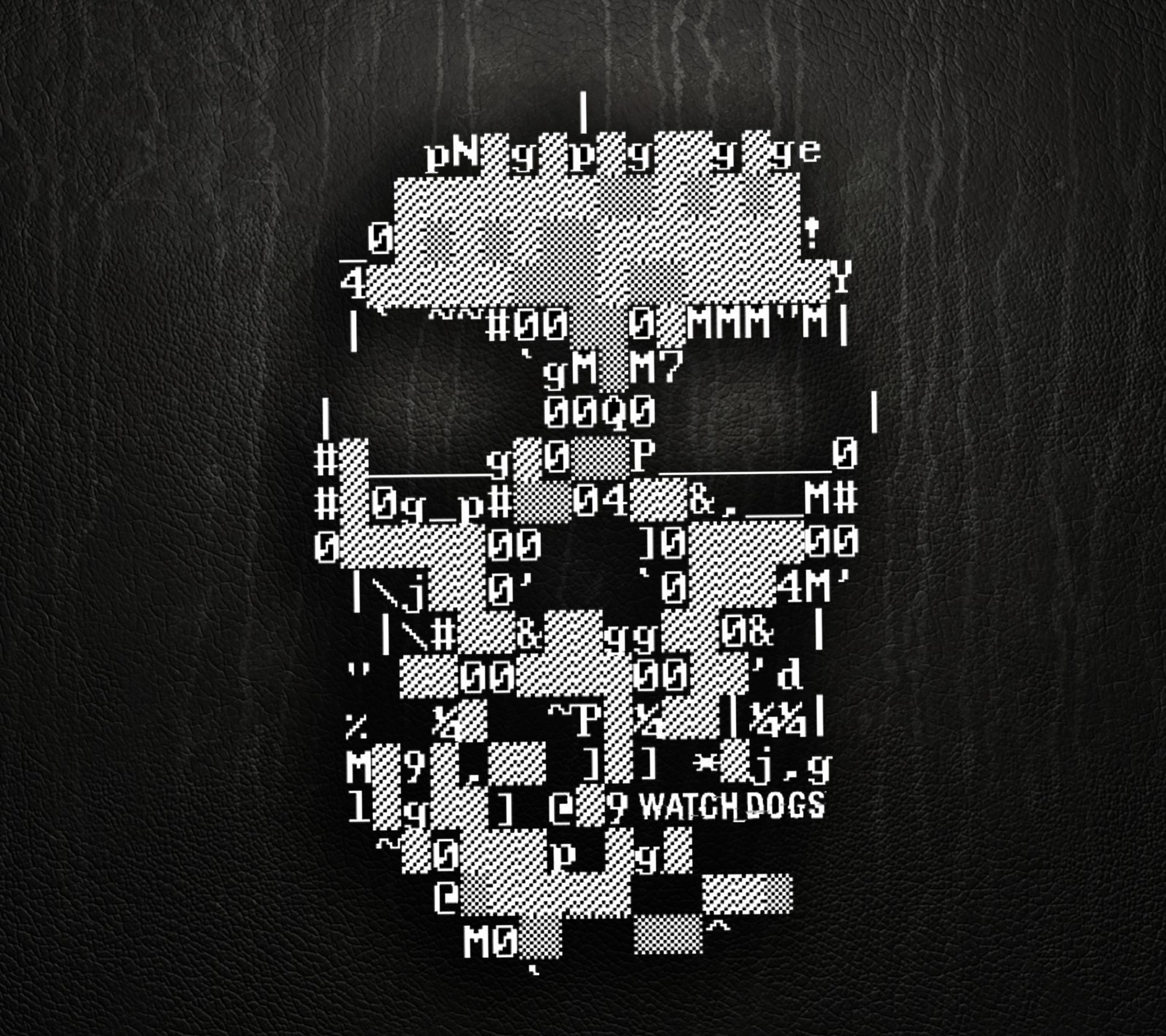 Watch Dogs, Teschio ASCII, DedSec, Sfondo nero, Full HD, schermata di blocco iPad