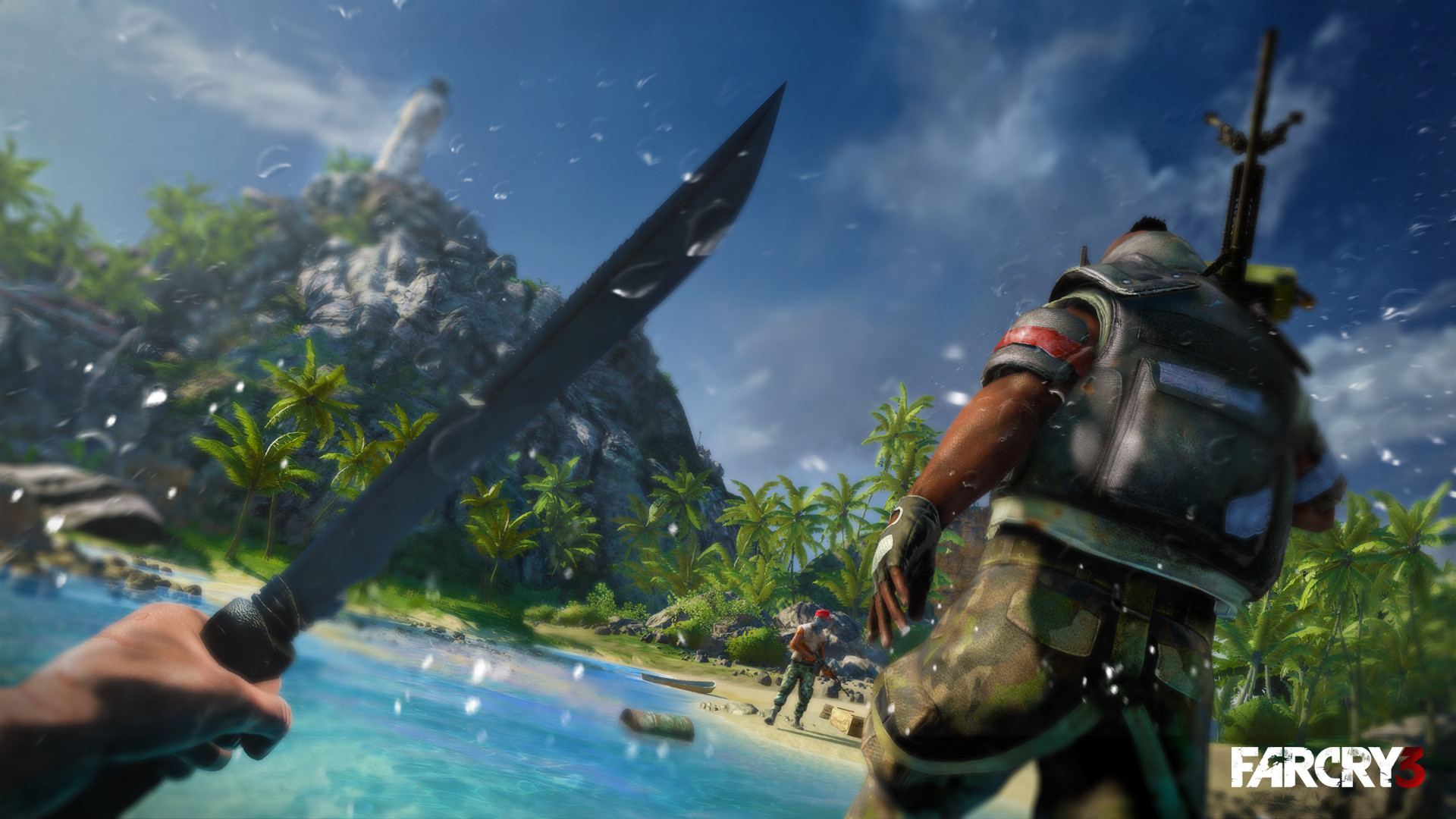 Far Cry 3, Machete, Isola, Spiaggia, Prima persona, Full HD, sfondo per portatile