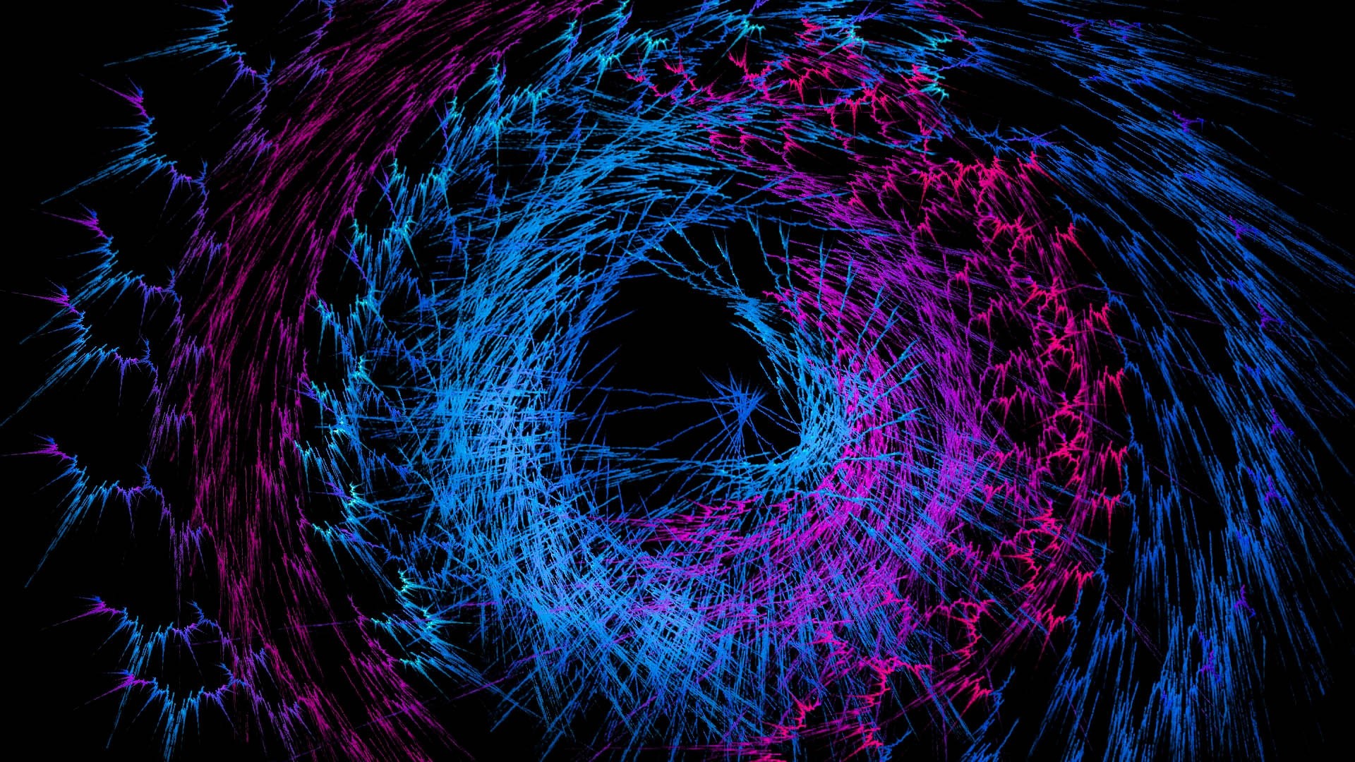 Frattale, Vortice, Blu e viola, Full HD, sfondo per PC e portatile