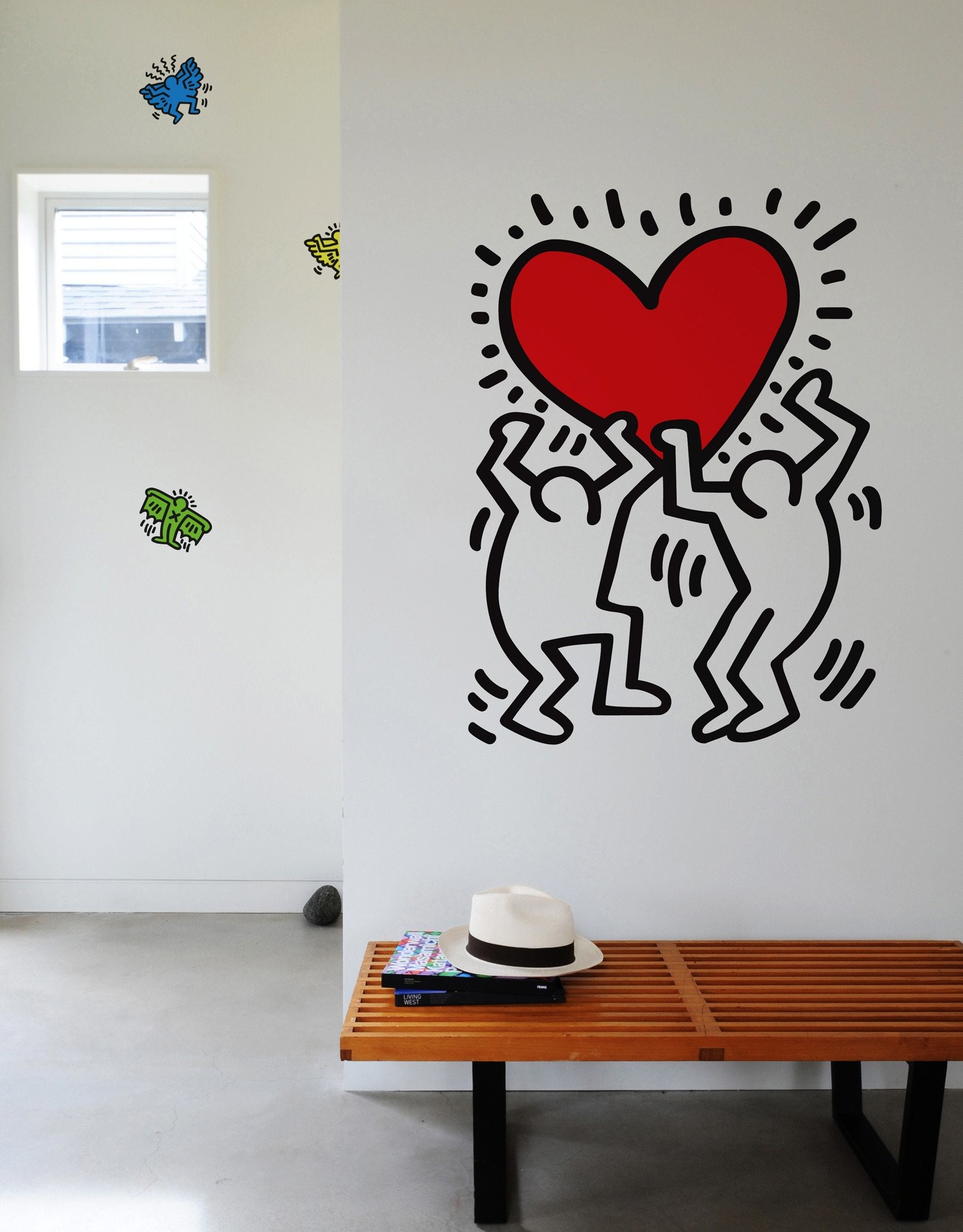 Keith Haring, Cuore rosso, Adesivo murale, Interno, QHD+, sfondo per iPad e tablet