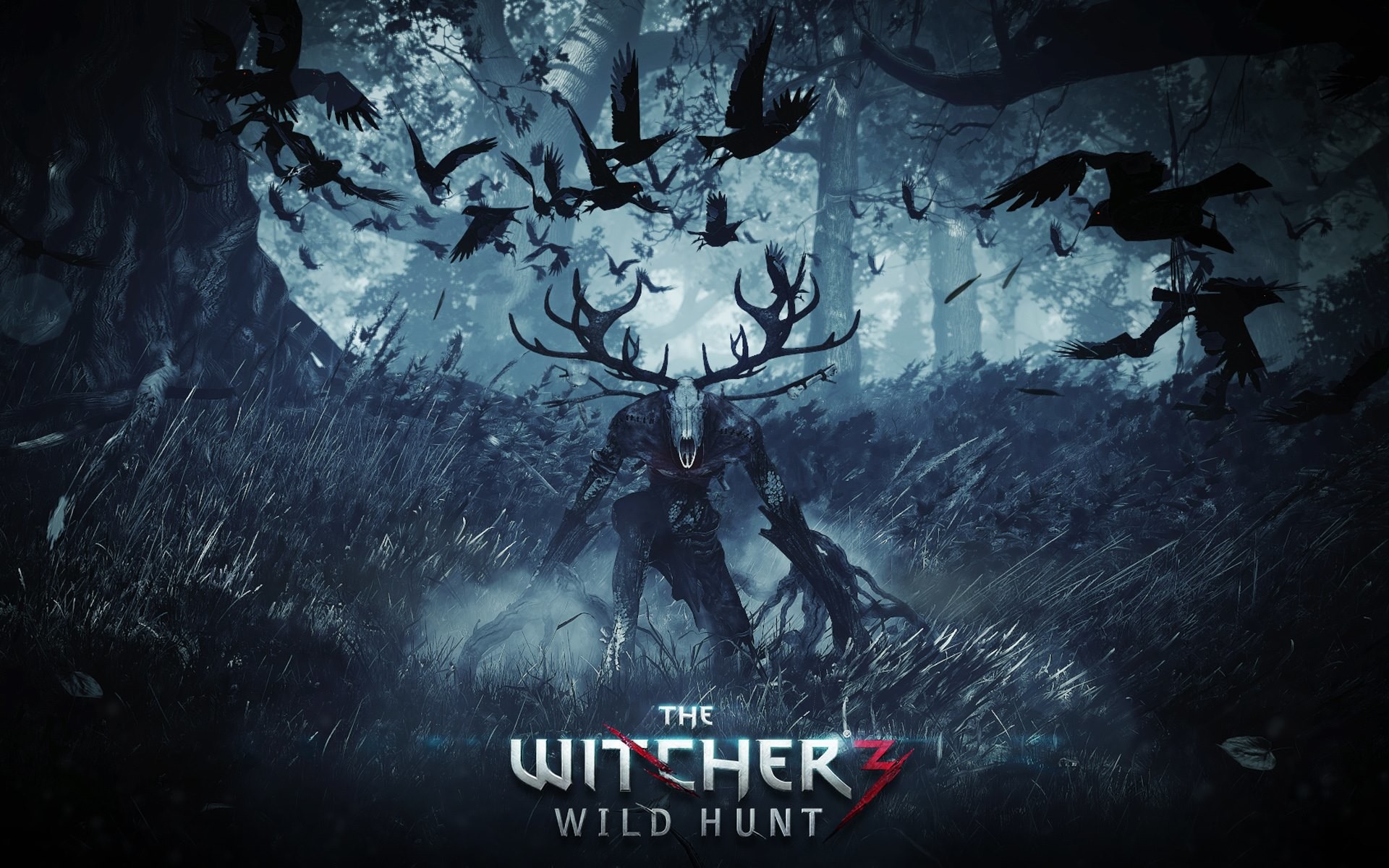 Leshen, The Witcher 3: Wild Hunt, Corvi, Foresta oscura, Full HD, sfondo per PC