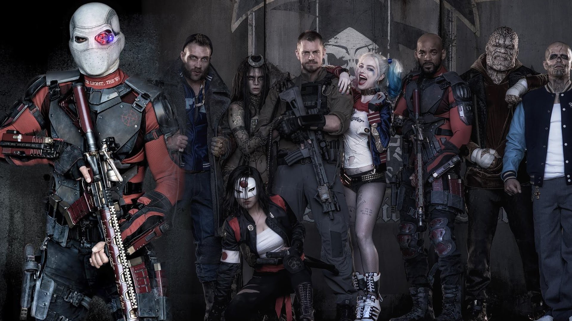 Suicide Squad, Deadshot, Harley Quinn, Katana, Cast, 16:9 Full HD, wallpaper widescreen