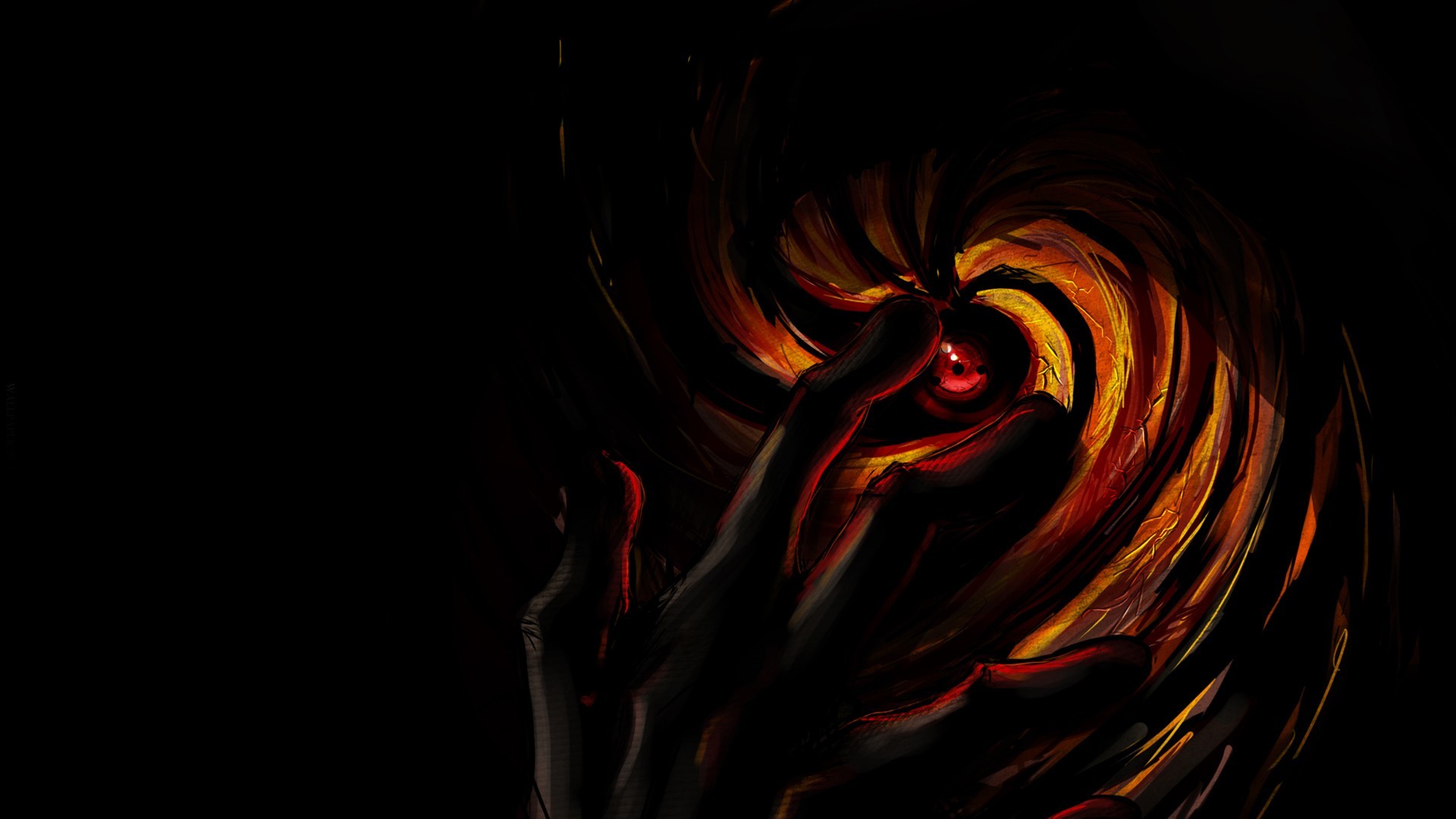 Tobi, Maschera, Naruto Shippuden, Sfondo nero, 1920x1080, wallpaper desktop