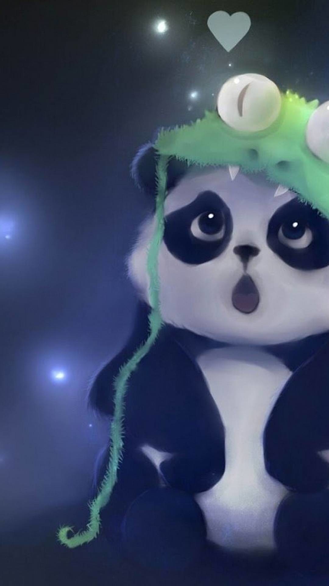 Panda, Apofiss, Foglia di loto, Illustrazione, Full HD, sfondo per iPhone e Android