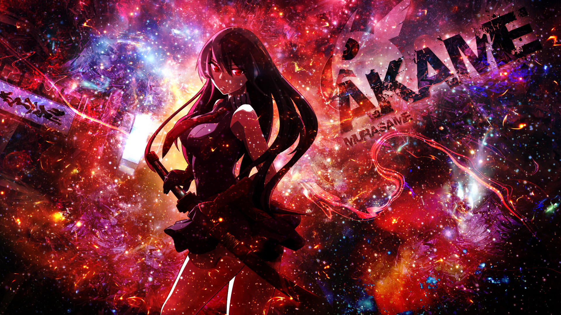 Akame, Akame ga Kill!, Spazio, Effetti luminosi, Full HD, sfondo desktop