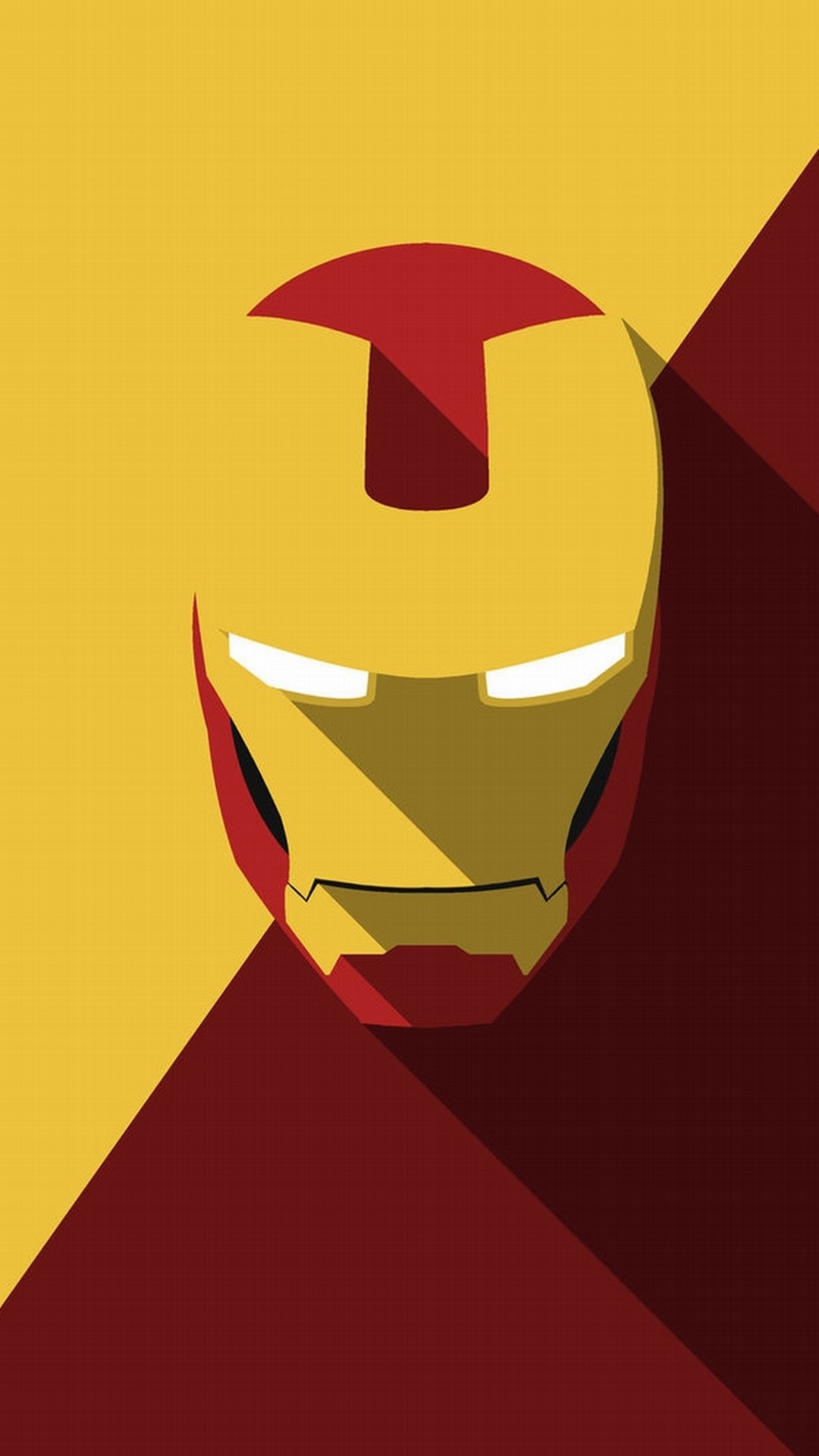 Iron Man, Elmo, Minimalismo, Giallo e rosso, Full HD, sfondo per iPhone e Android