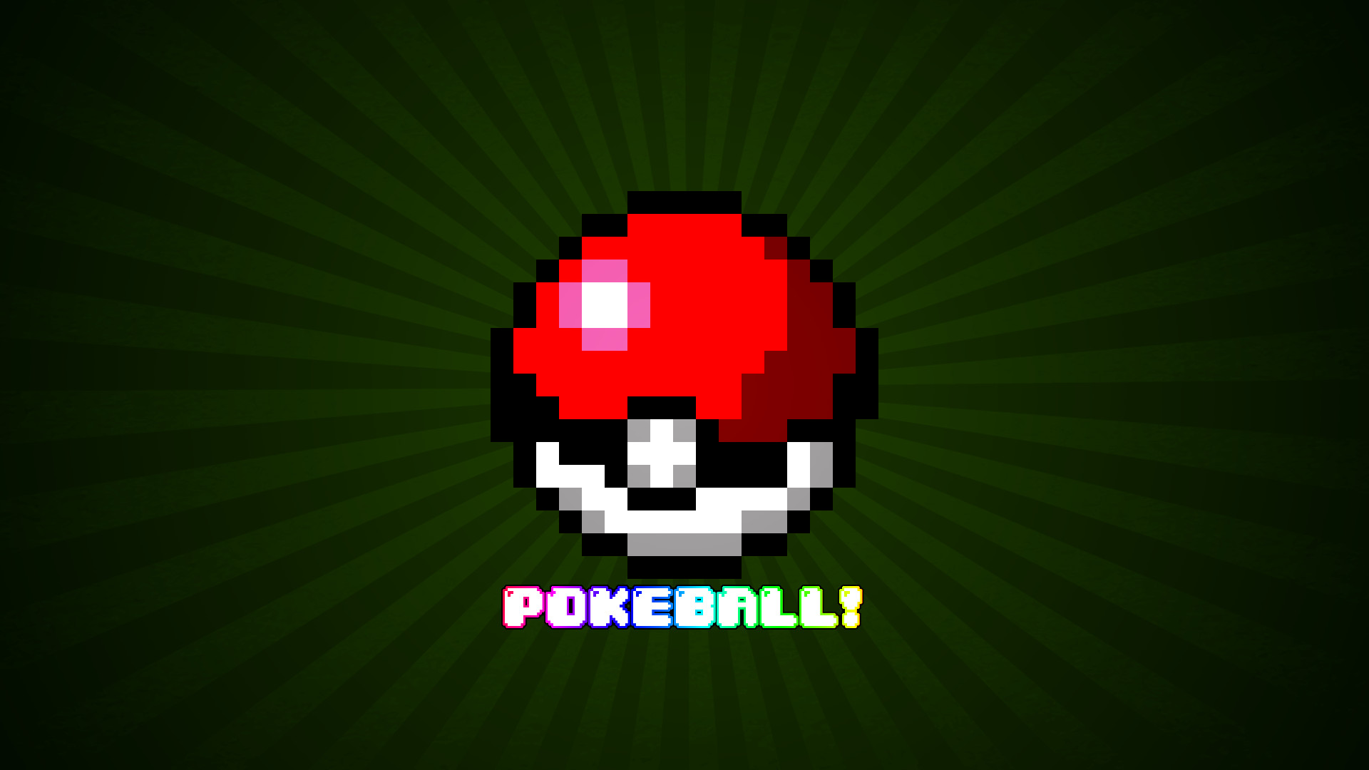 Poké Ball, Pokémon, Pixel art, Sfondo verde, 1920x1080, wallpaper desktop