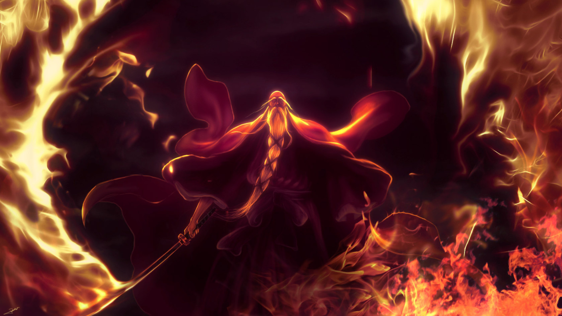 Bleach, Fiamme, Arte digitale, 16:9 Full HD, sfondo widescreen