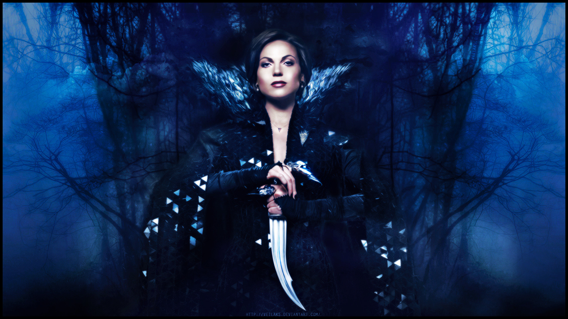 Regina Cattiva, Lana Parrilla, C'era una volta, Pugnale, Blu, Full HD, sfondo desktop