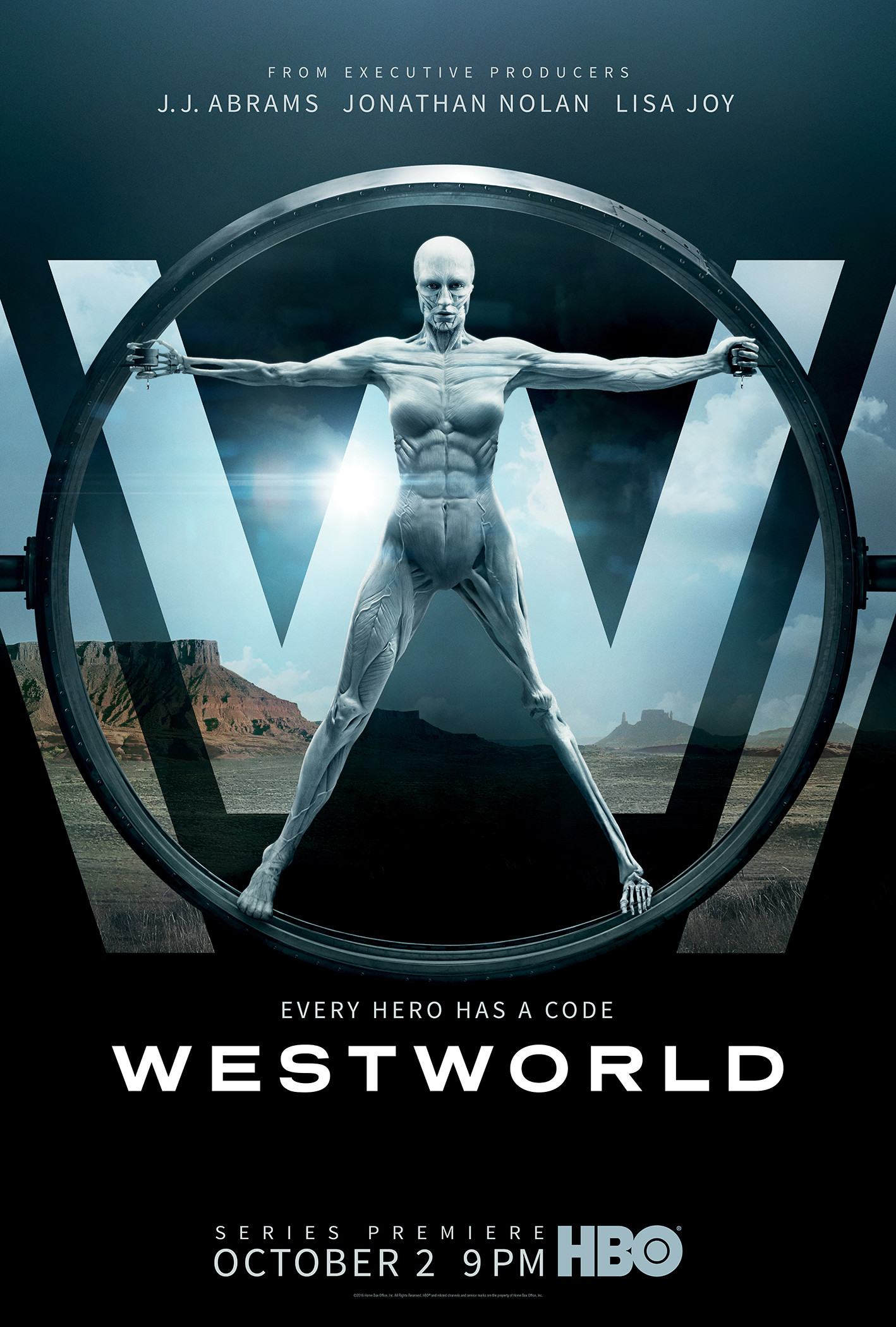 Westworld, Uomo vitruviano, Locandina, HBO, sfondo per iPad e tablet