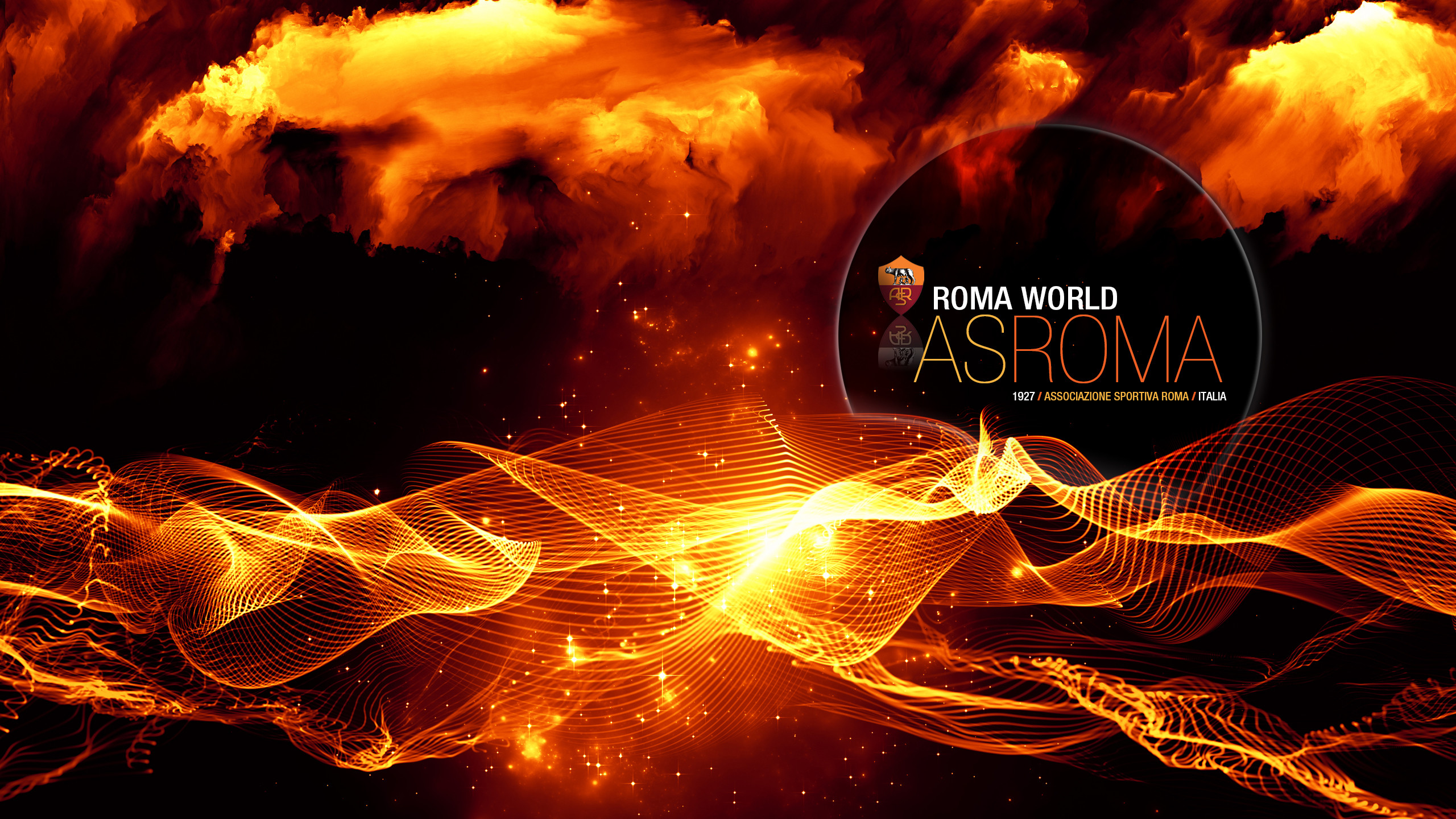 AS Roma, Roma World, Fuoco, Arancione, 2K, sfondo Windows 11