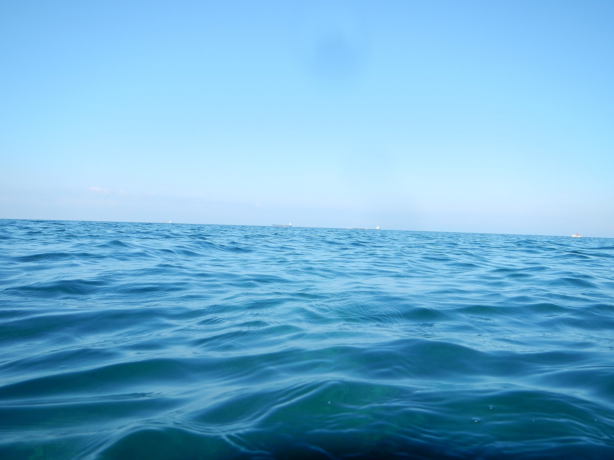 Mare aperto, Acqua, Orizzonte, Azzurro, Full HD, sfondo per iPad e tablet