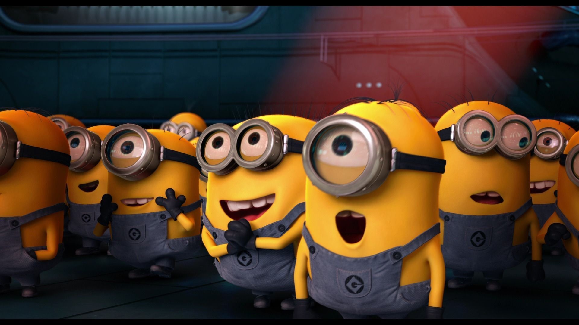 Minion, Cattivissimo me 2, Folla, Laboratorio, Full HD 1080p, sfondo desktop