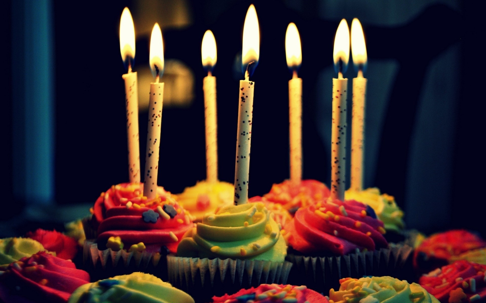 Cupcake, Candeline, Notte, Festa, 1920x1200, sfondo MacBook Pro