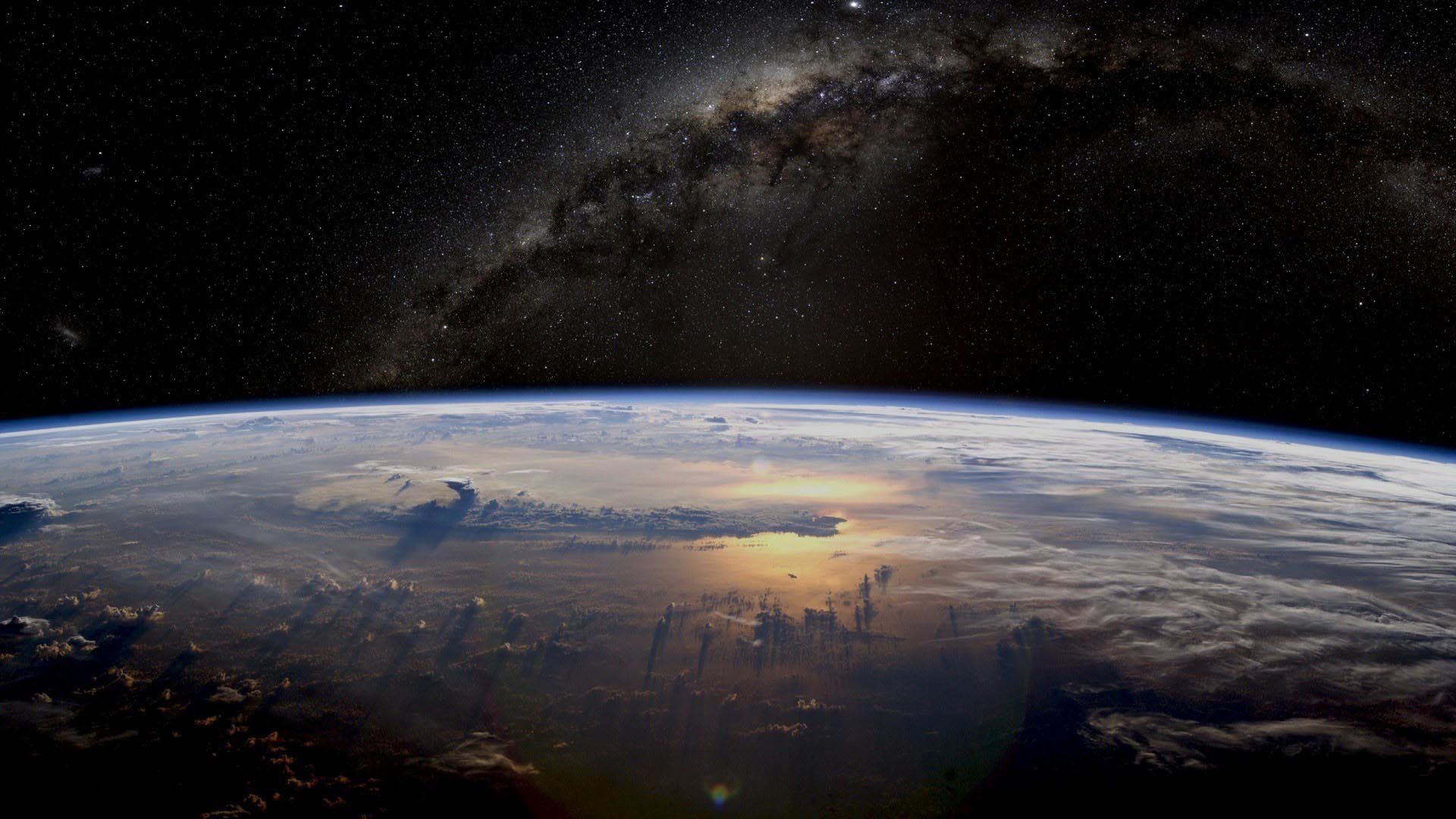 Via Lattea, Terra, Vista dallo spazio, Nuvole, Full HD, sfondo per PC