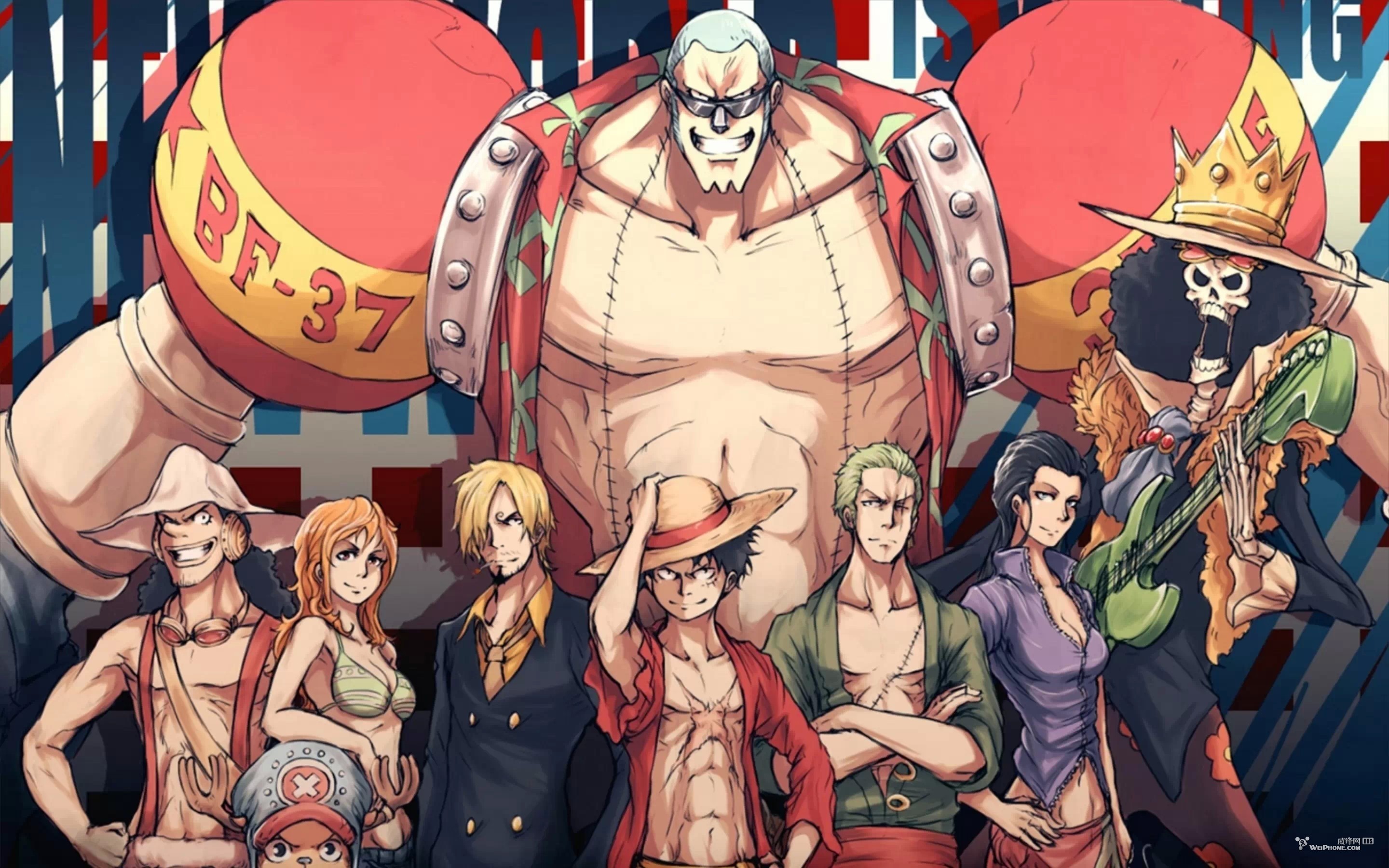 Franky, Monkey D. Luffy, Ciurma di Cappello di Paglia, One Piece, sfondo 2K per PC