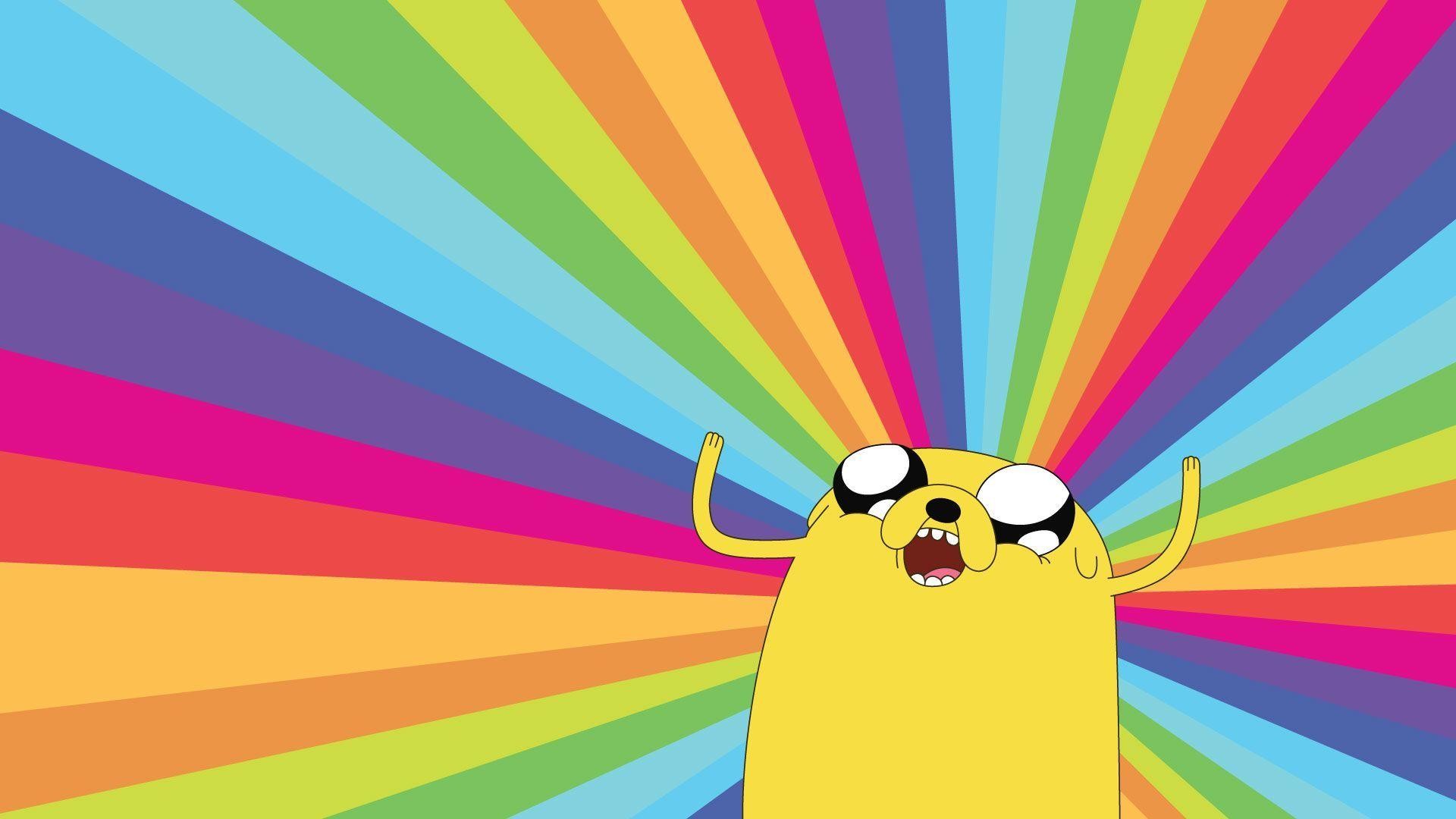 Jake il cane, Adventure Time, Arcobaleno, Raggi, Full HD 1080p, sfondo desktop