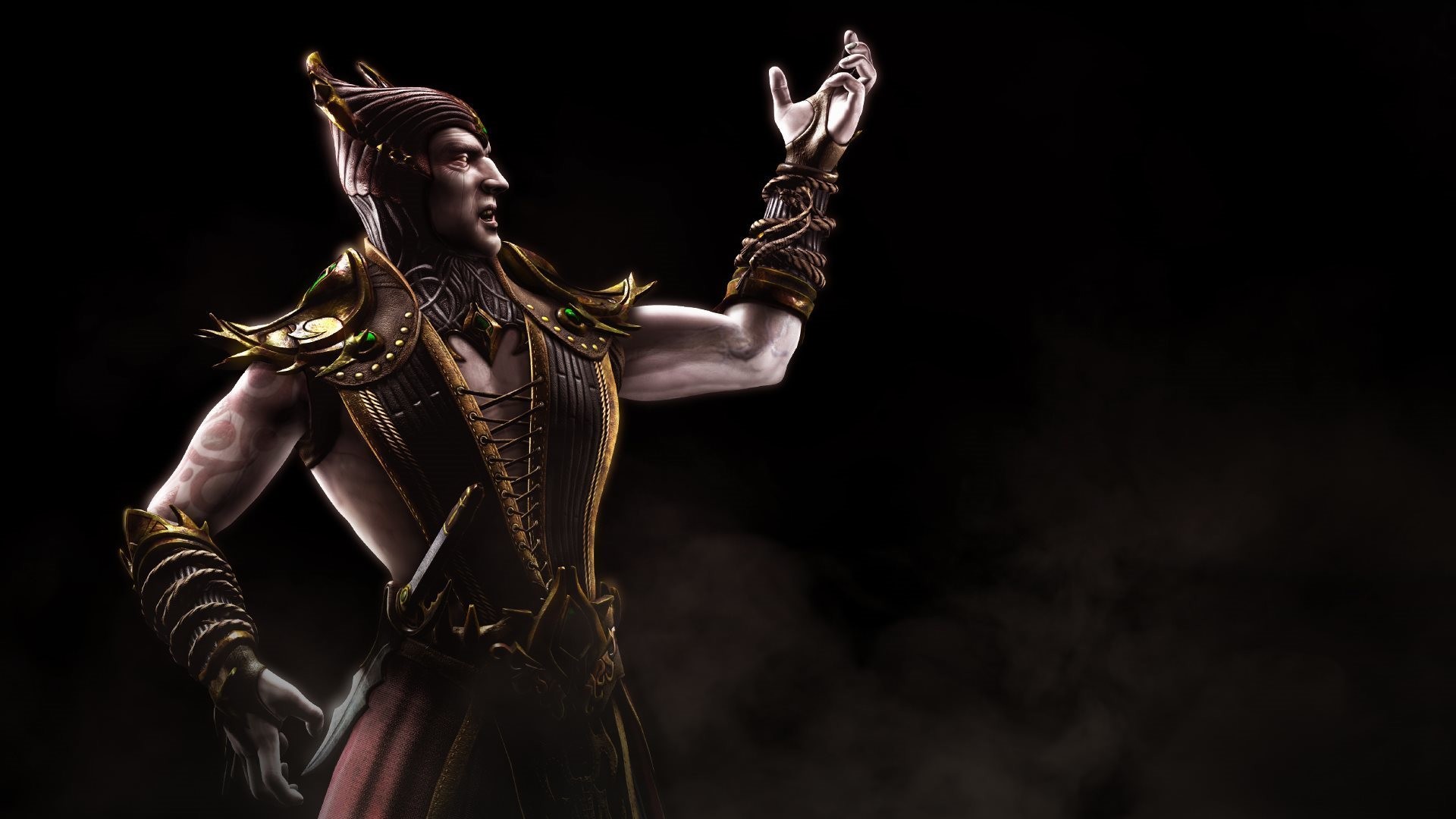 Shinnok, Mortal Kombat X, NetherRealm, Sfondo nero, 16:9 Full HD, wallpaper widescreen