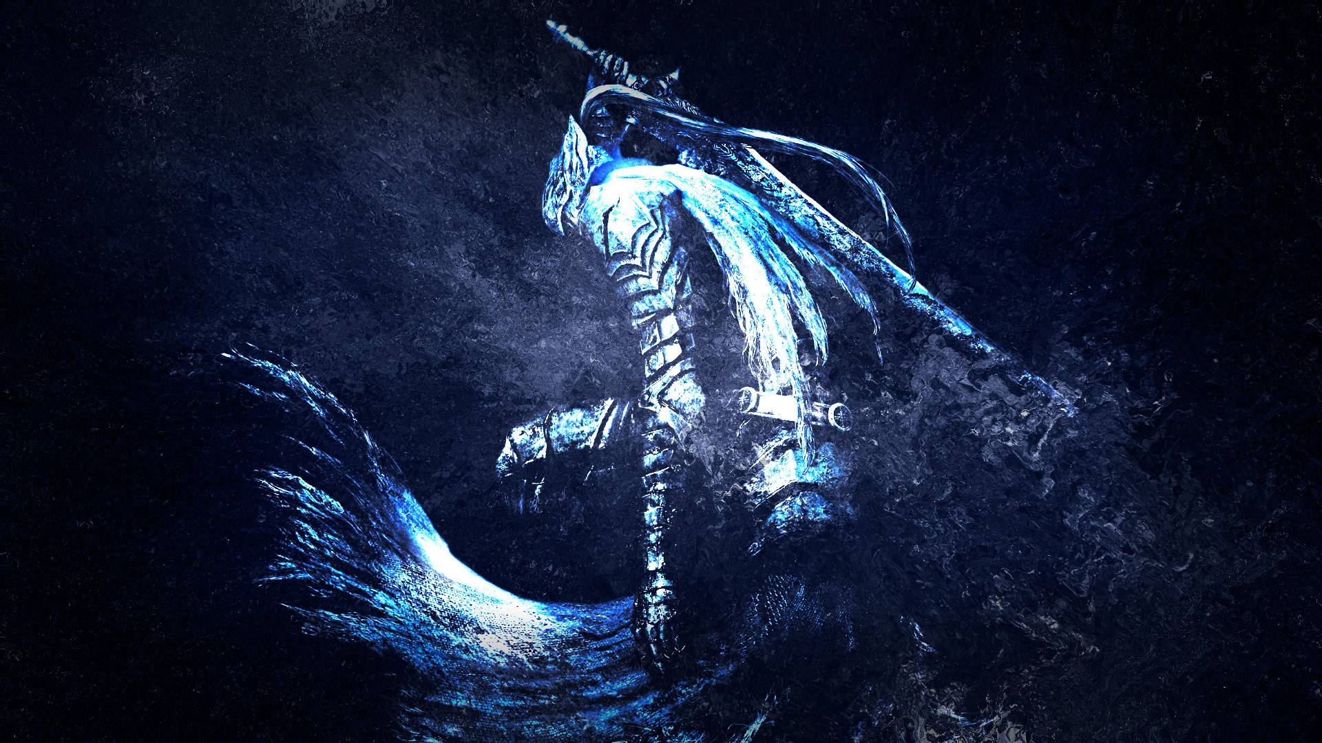Artorias, Dark Souls, Blu, Arte digitale, 1920x1080, wallpaper desktop