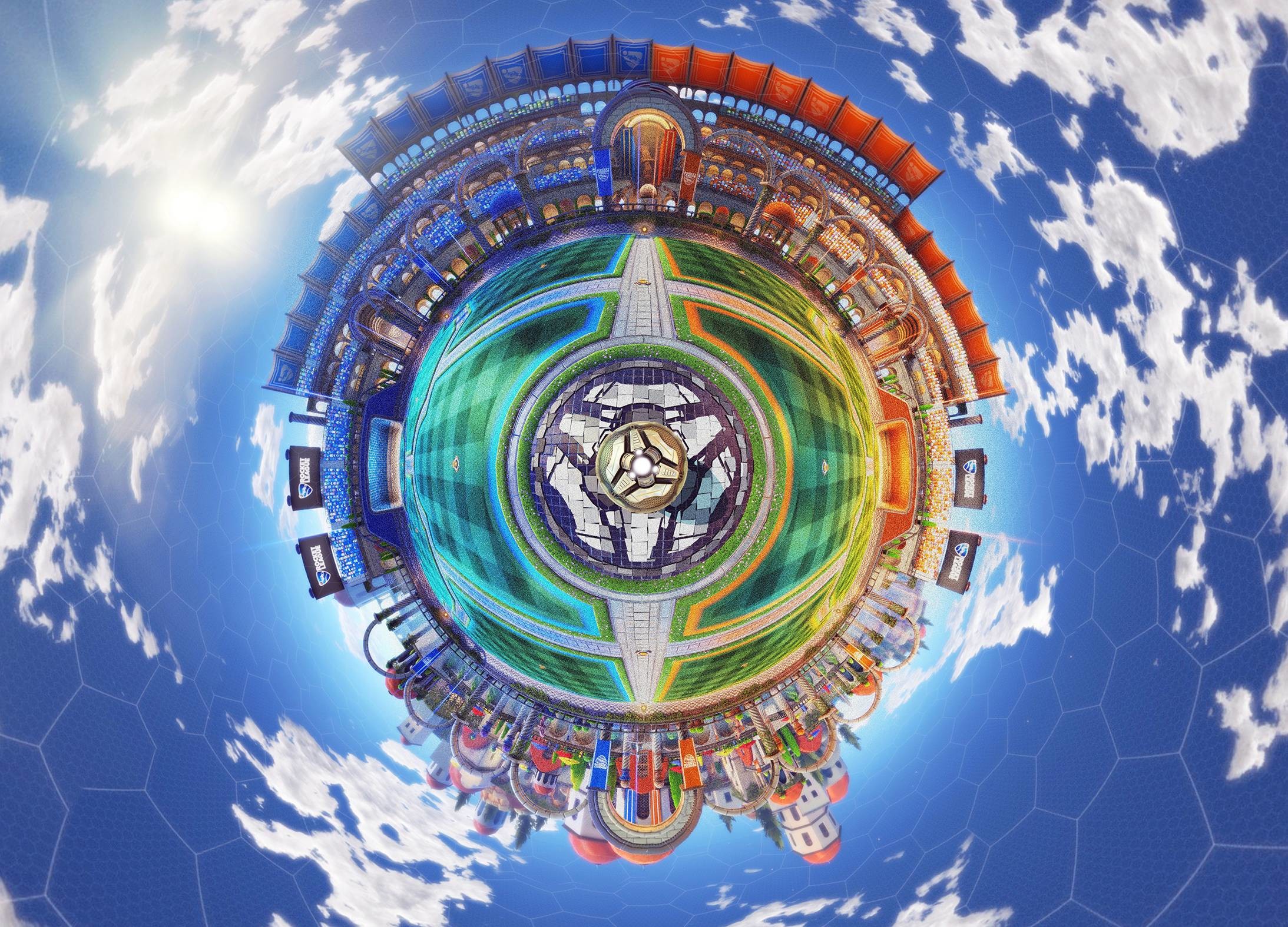 Rocket League, Little planet, Stadio, Cielo, Full HD, sfondo per PC