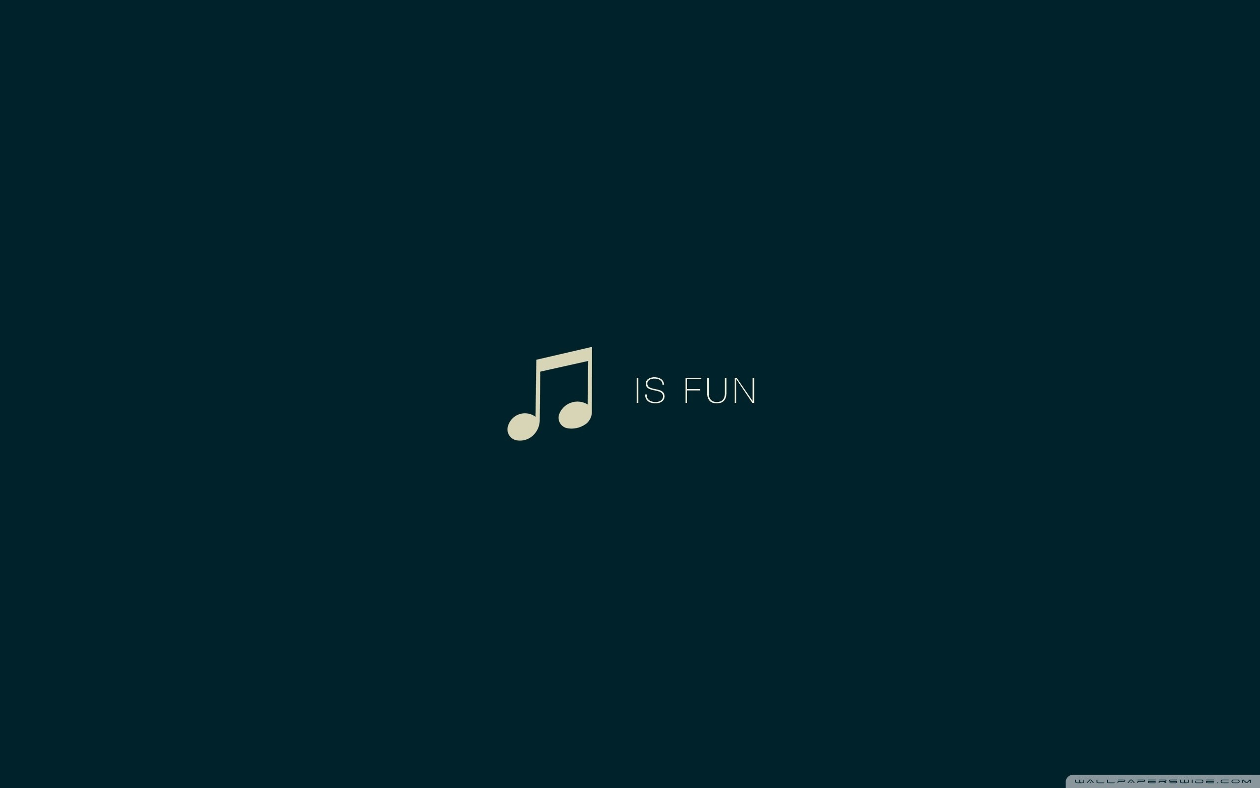 Music is fun, Nota musicale, Minimalista, Sfondo scuro, 2K, wallpaper desktop