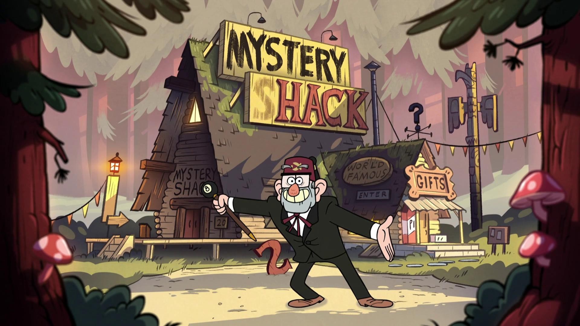 Stan Pines, Mystery Shack, Gravity Falls, Foresta, Full HD, sfondo Windows 11