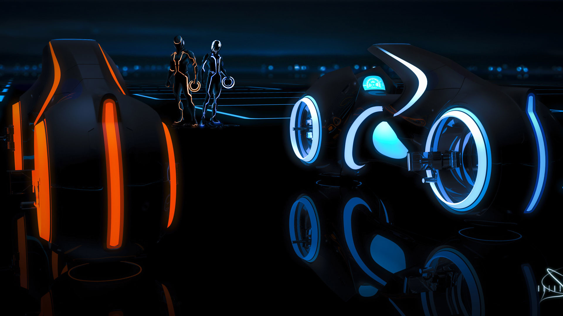 Tron, Moto luminose, Neon, Fantascienza, 1920x1080, sfondo per PC