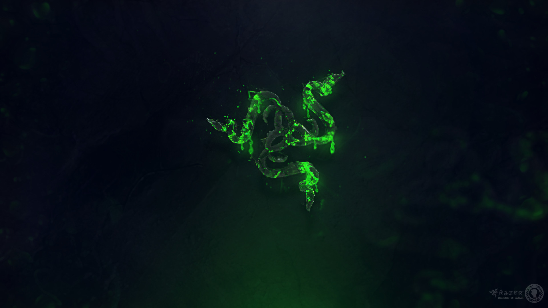 Razer, Logo Razer, Verde, Scuro, Full HD, sfondo per PC e portatile