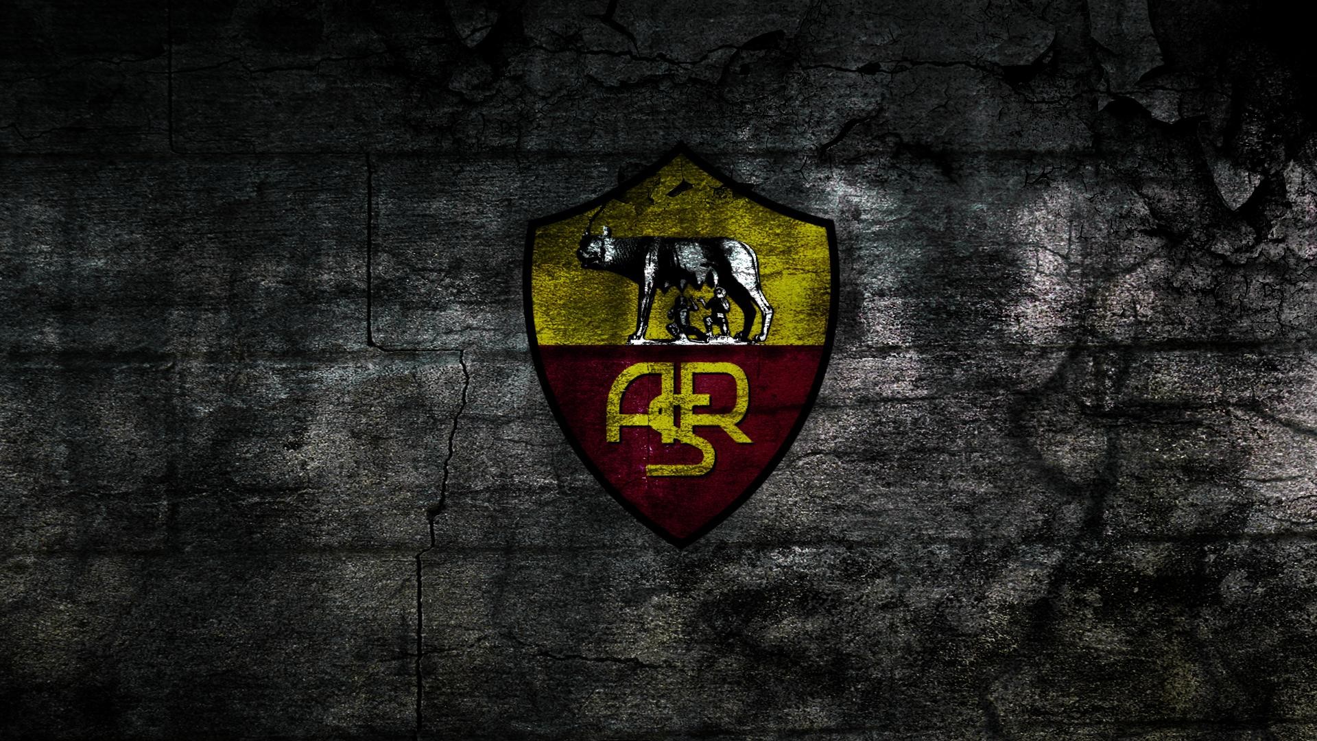 AS Roma, Stemma, Lupa capitolina, Muro, Full HD, sfondo Windows 11