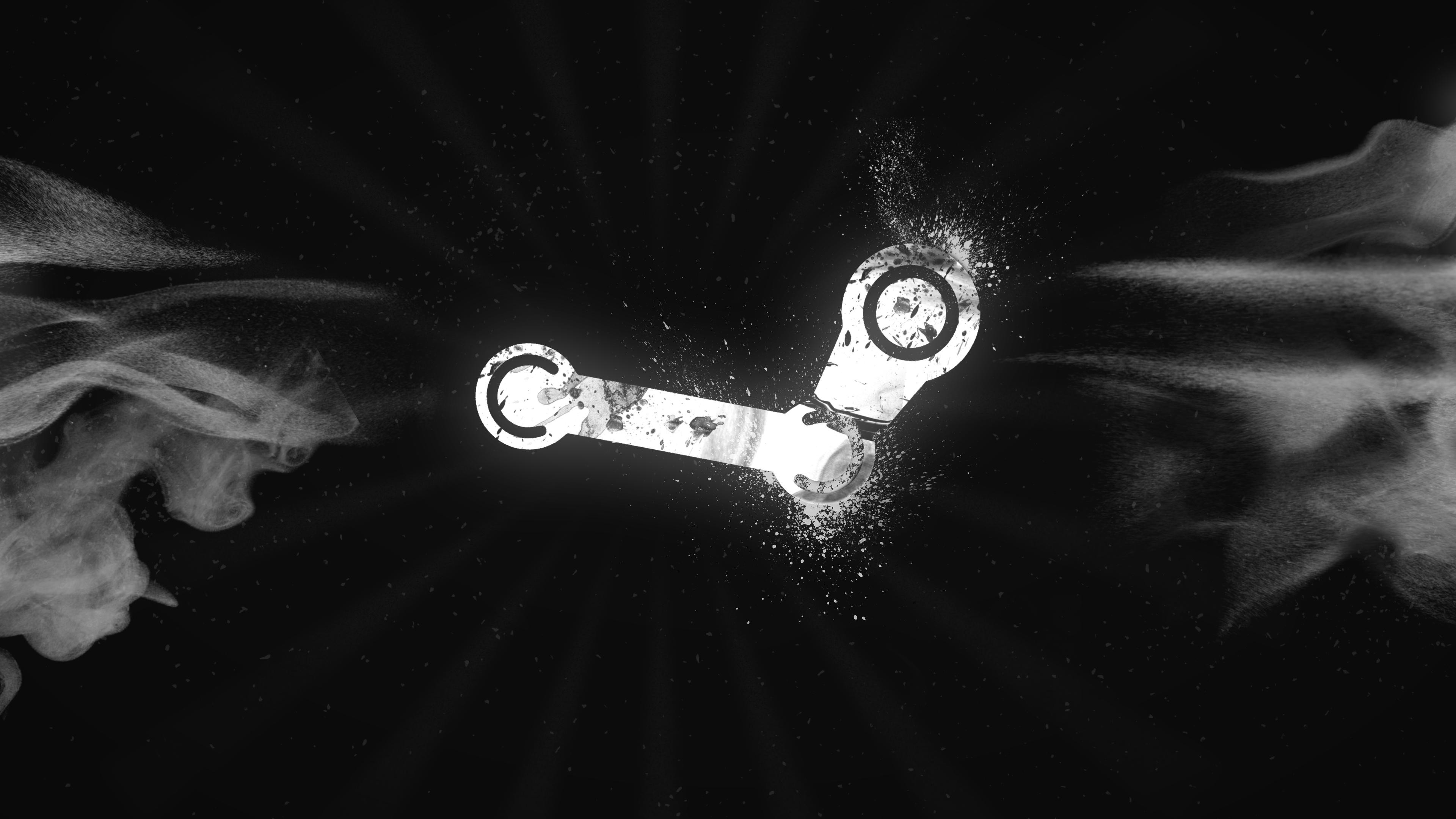 Logo Steam, Steam, Fumo, 3840x2160, sfondo per PC