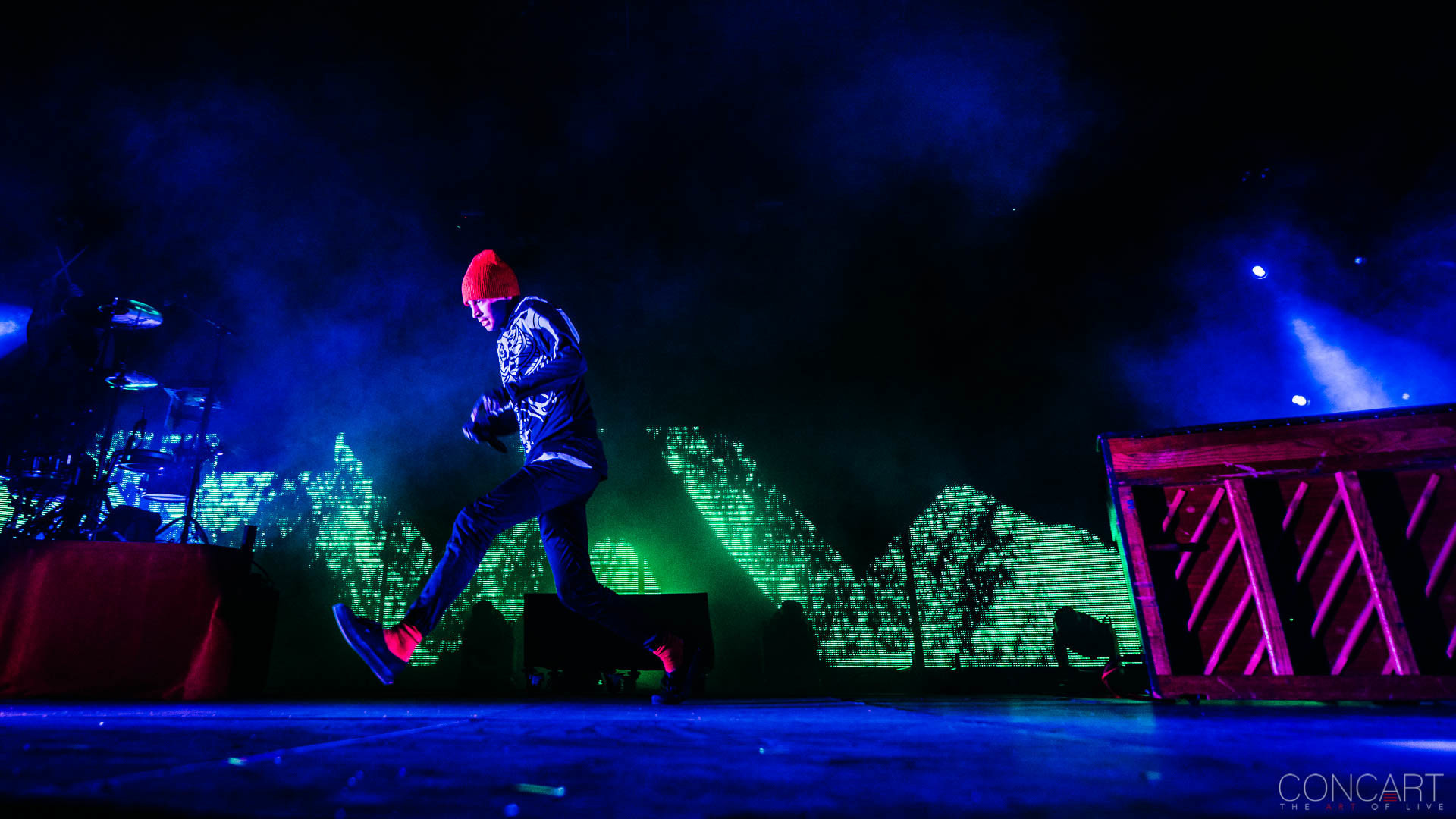 Tyler Joseph, Twenty One Pilots, Concerto, Luci blu, Full HD 1080p, sfondo desktop