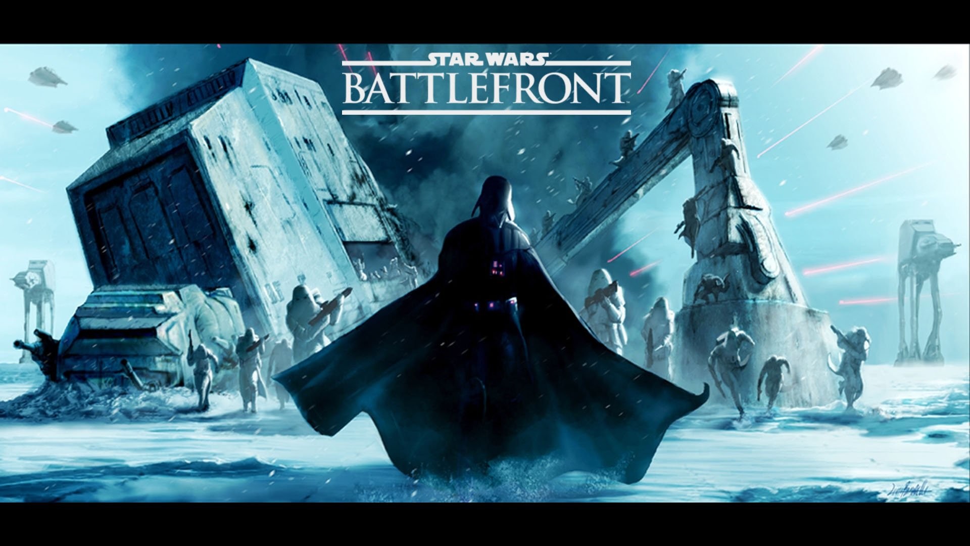 Star Wars Battlefront, Darth Vader, AT-AT, Hoth, Full HD, sfondo desktop